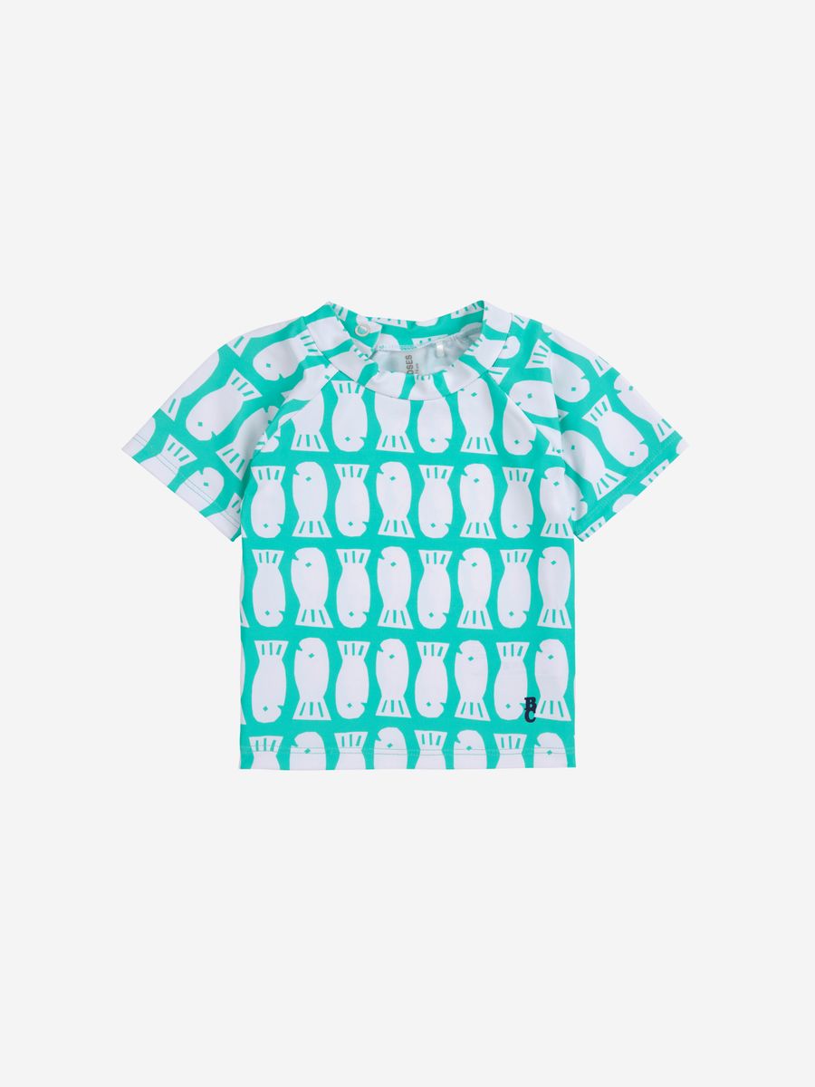 Bobo Choses Lucky Fish All Over Swim T-Shirt - Light Green