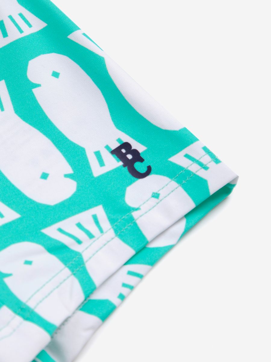 Bobo Choses Lucky Fish All Over Square Cut Swim Shorts - Light Green