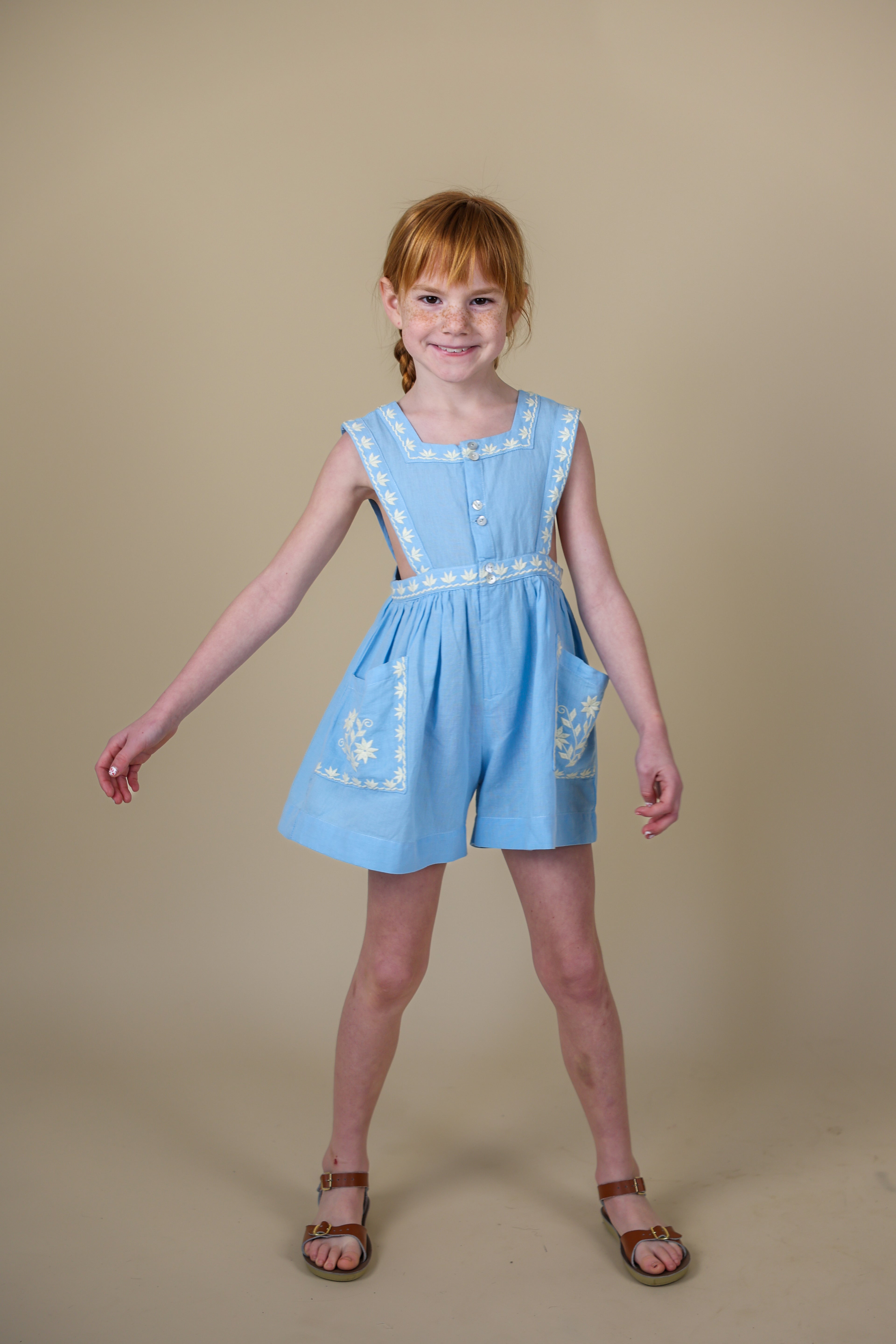 Lali Clara Romper - Airy Blue Linen