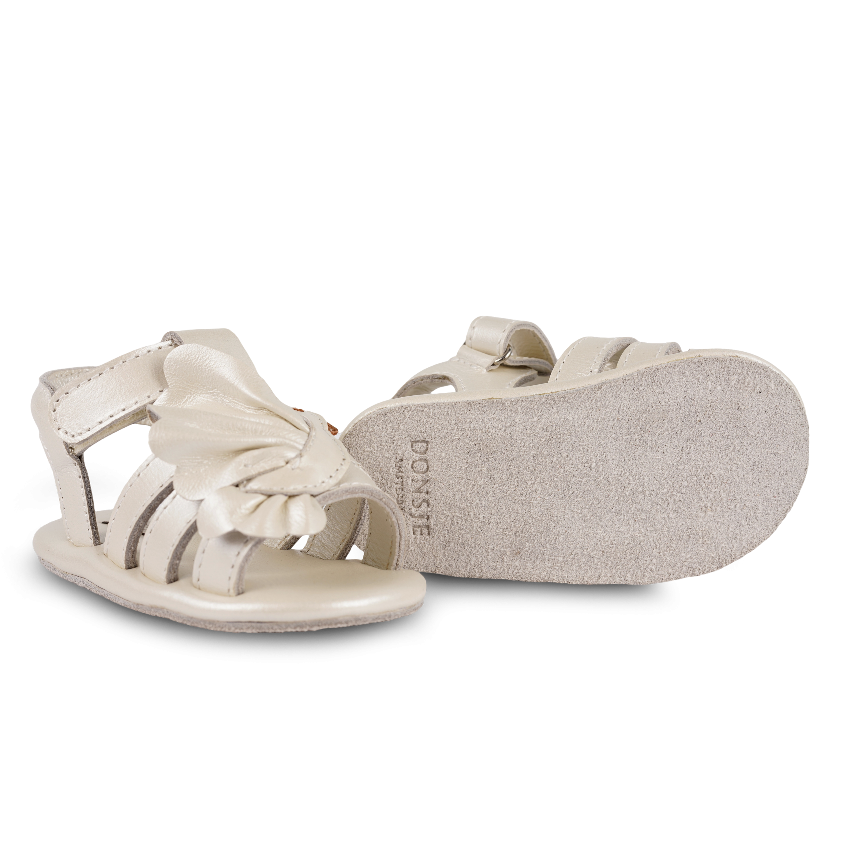Donsje Filoe Sandals Dove - Off White Metallic Leather