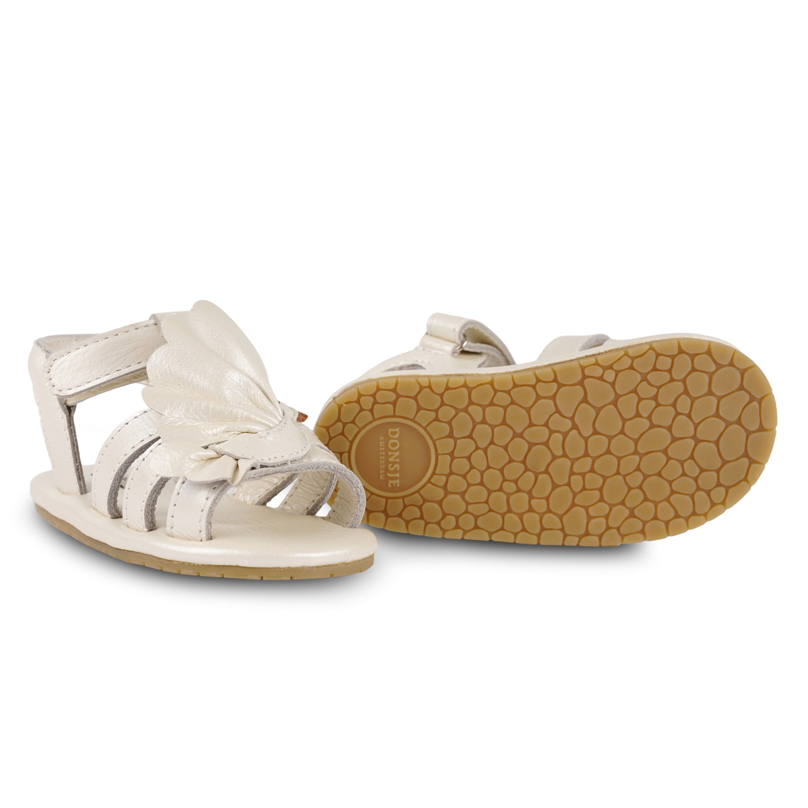Donsje Filoe Sandals Dove - Off White Metallic Leather