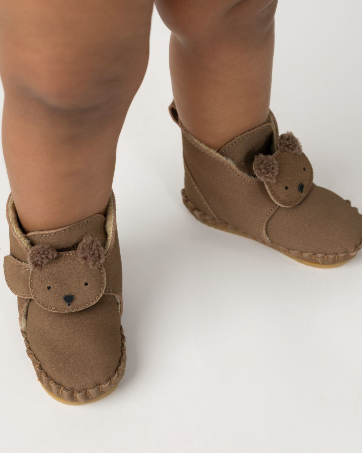 Donsje Pouty Booties Fluffy | Bear - Teddy Brown Suede