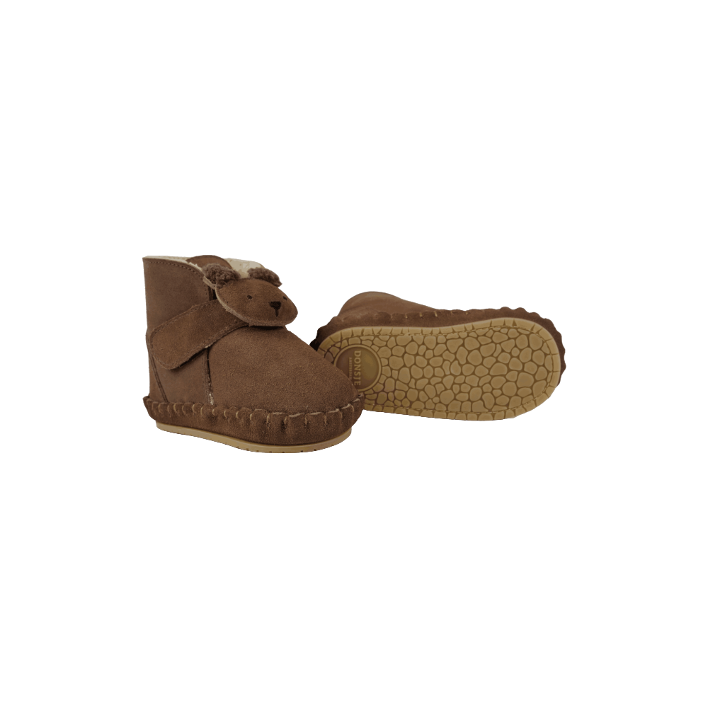 Donsje Pouty Booties Fluffy | Bear - Teddy Brown Suede