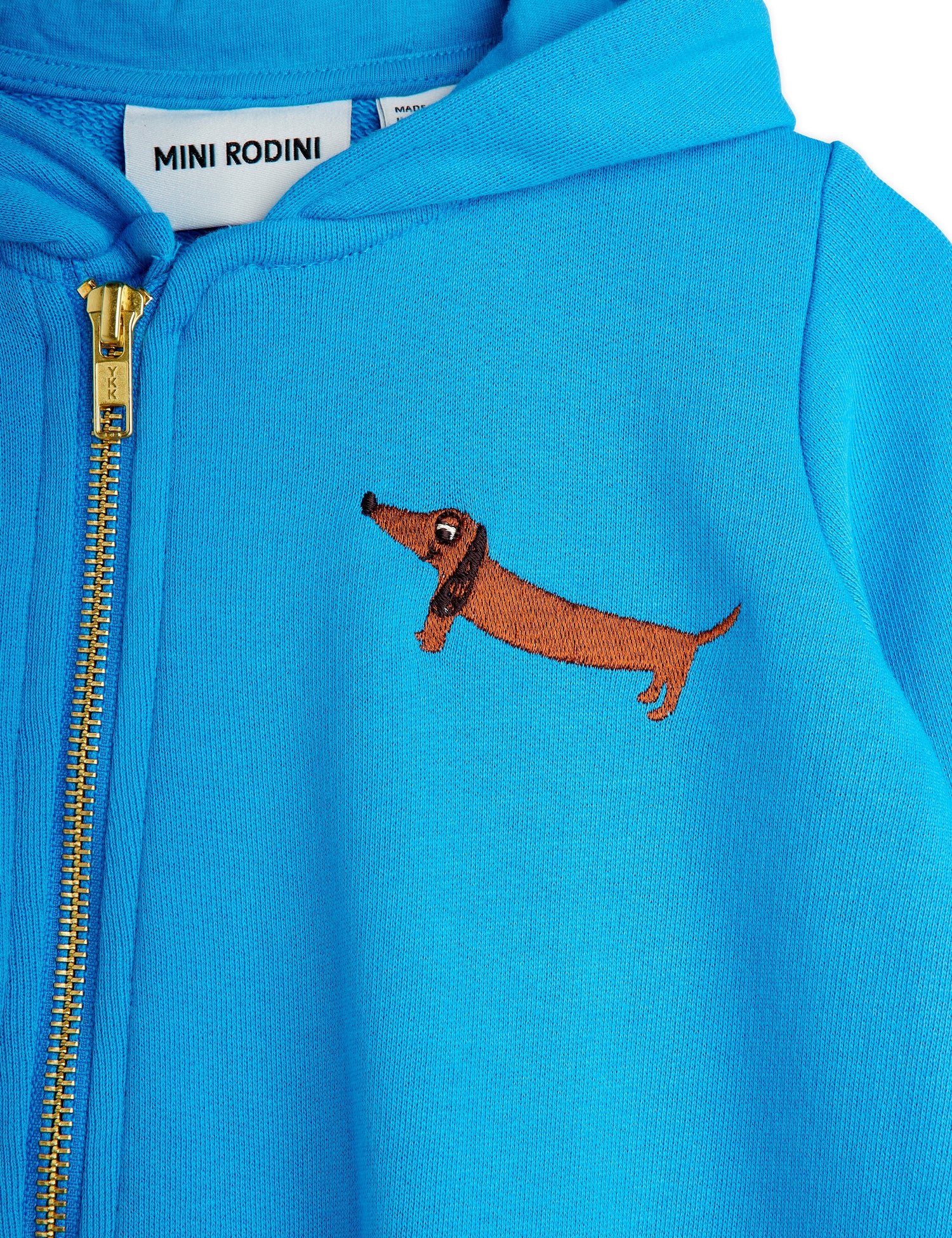 Mini Rodini Dog Embroidered Baby Onesie -