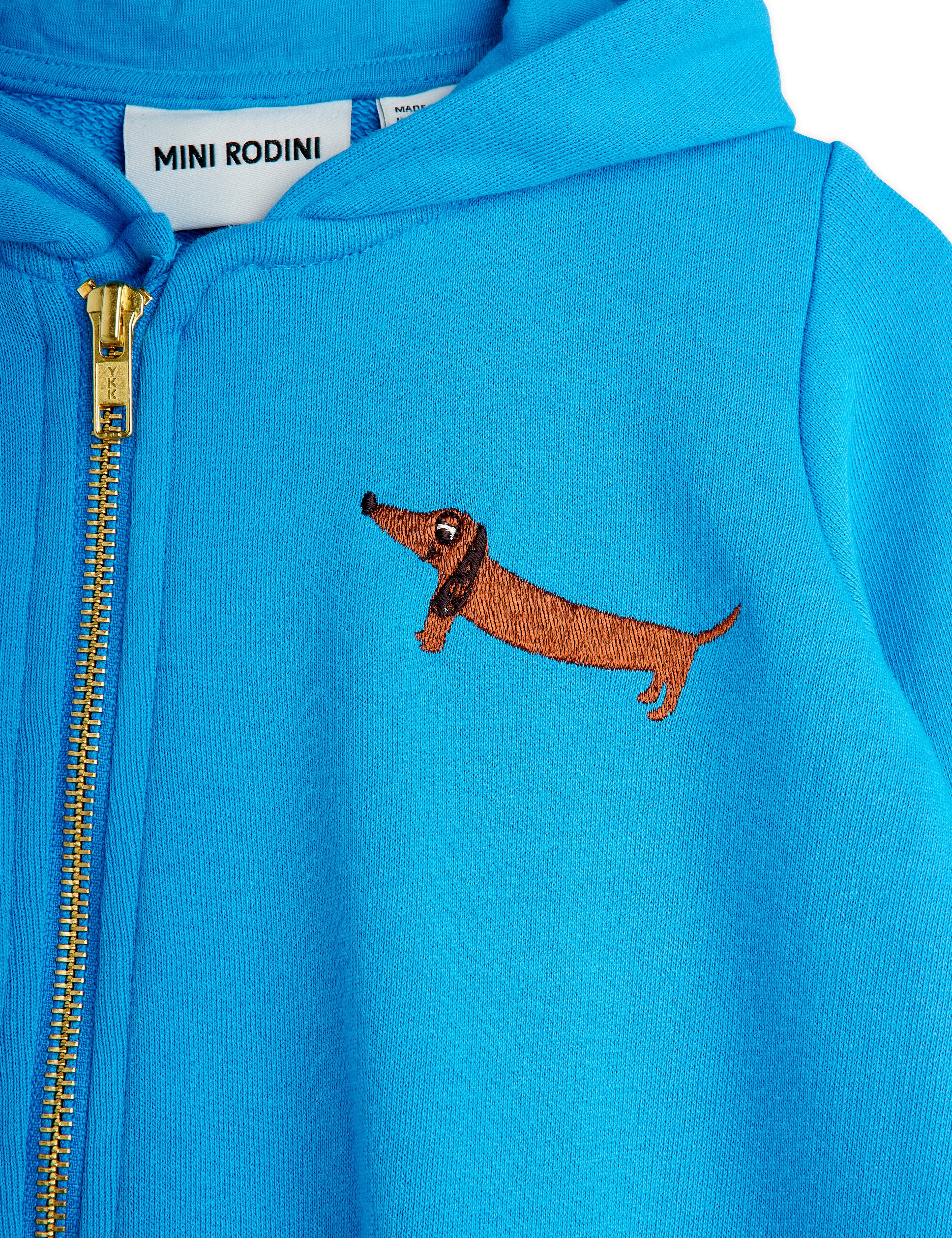 Mini Rodini Dog Embroidered Baby Onesie -