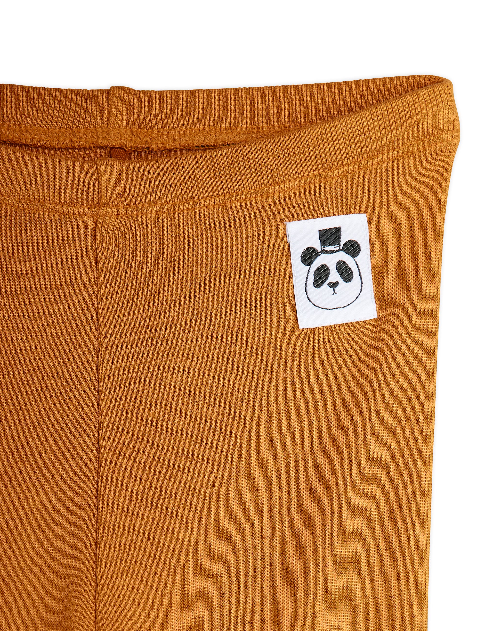 Mini Rodini Modal Rib Leggings - Brown