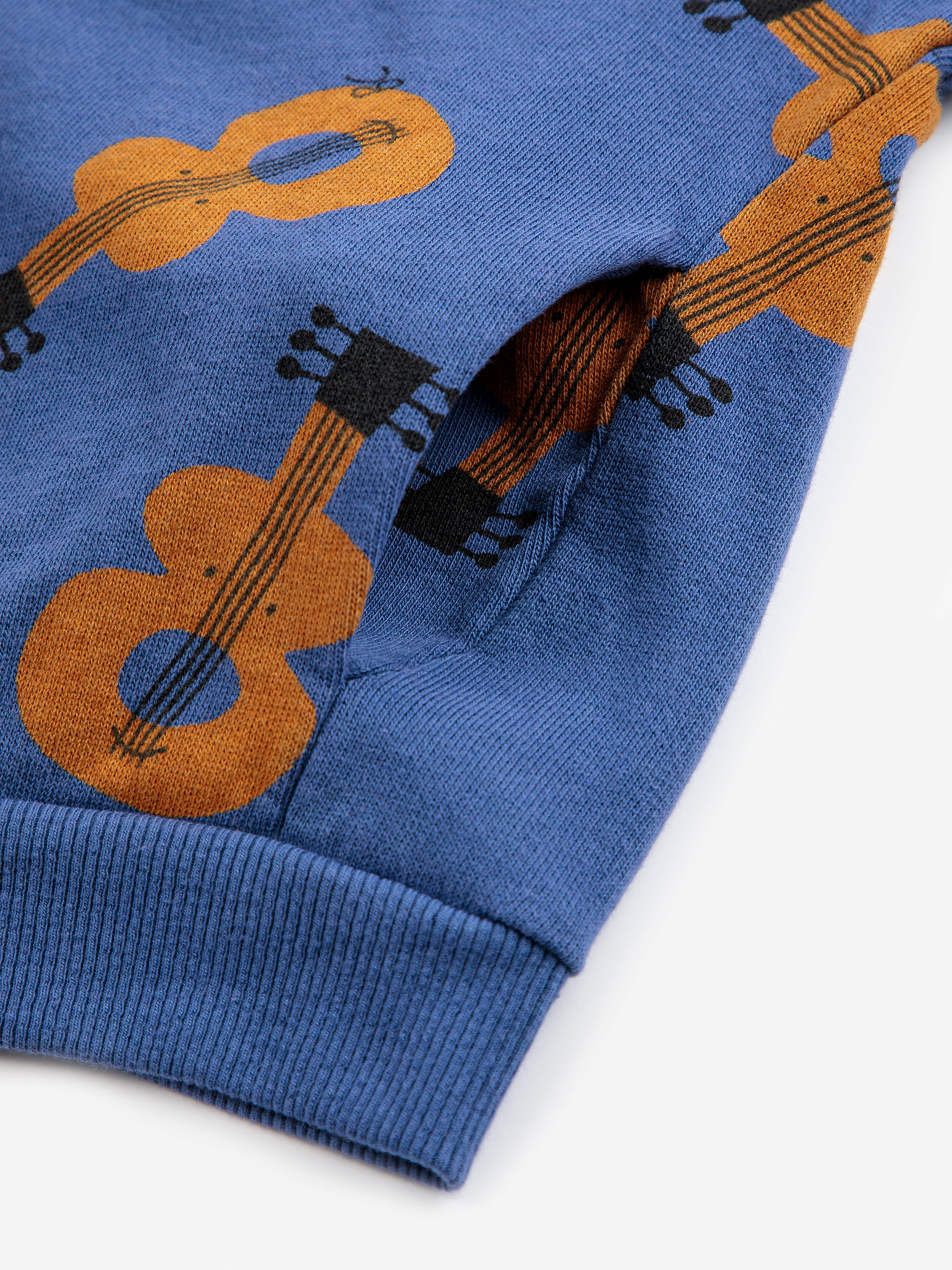 Bobo Choses Baby Acoustic Guitar All Over Zipped Hoodie - Navy Blue