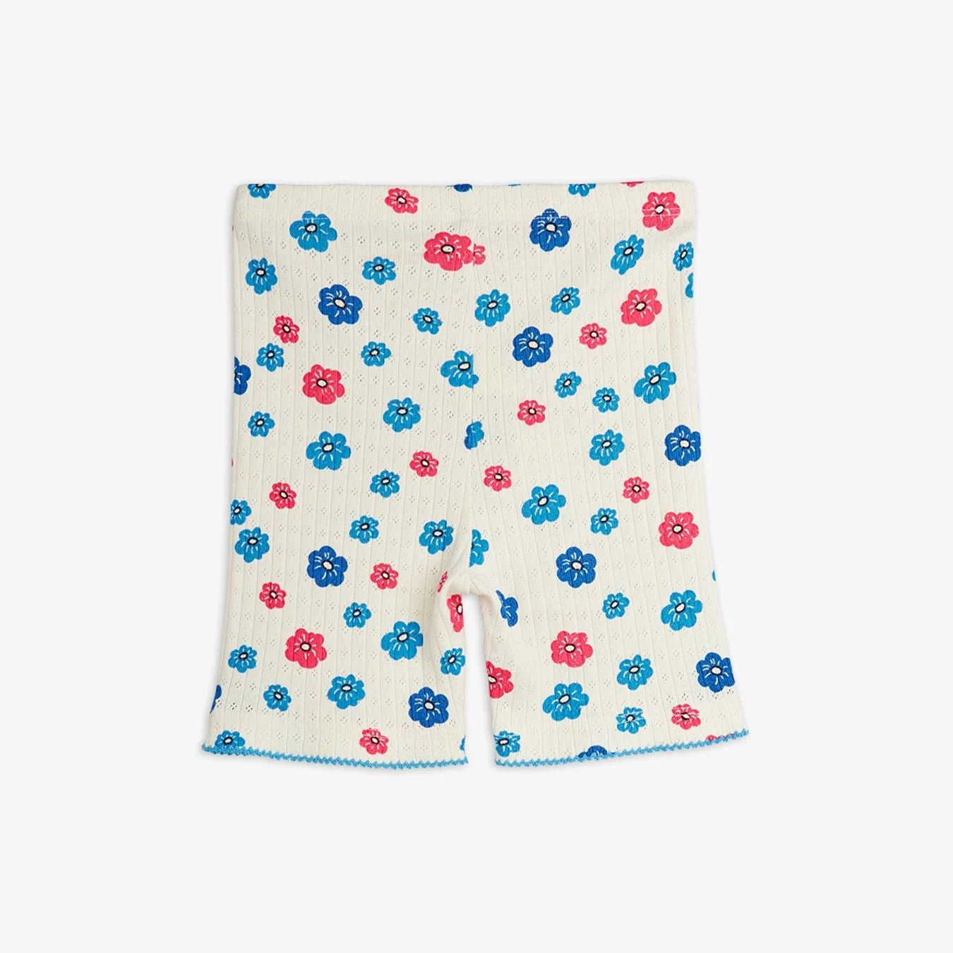 Mini Rodini Flowers Aop Picot Edge Pointelle Bike Shorts - Multi