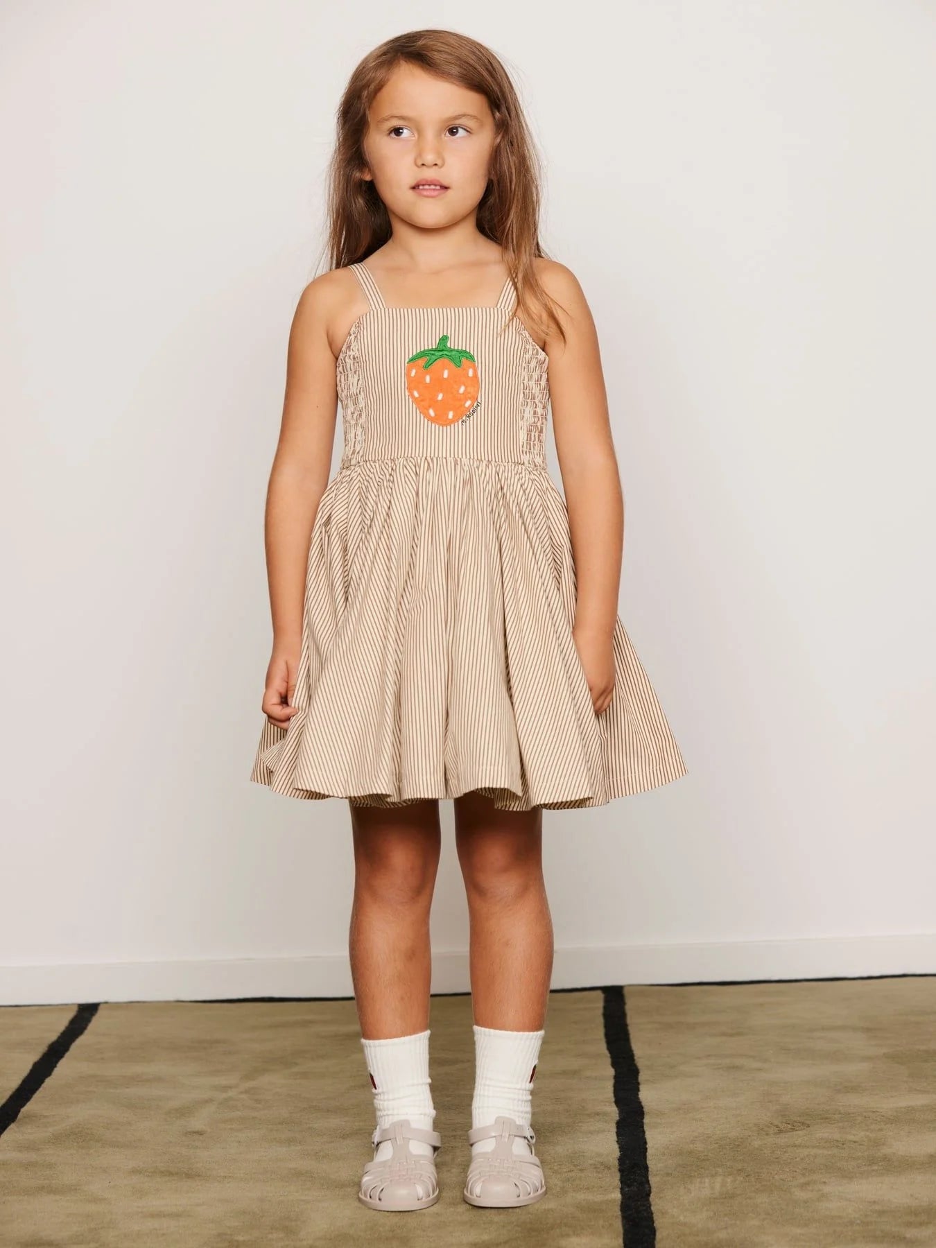 Mini Rodini Poplin Yd Smock Dress - Brown