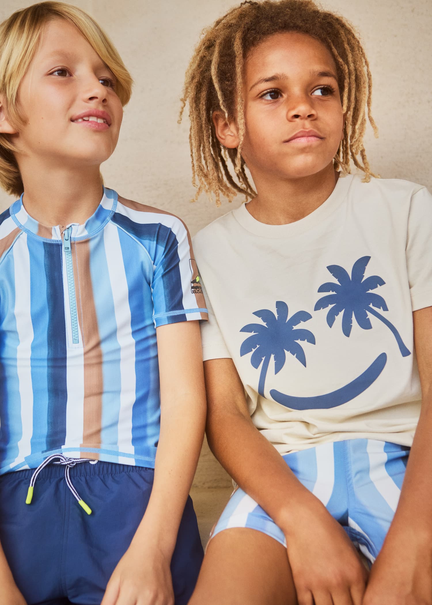 Molo Rame T shirt - Blue Palm