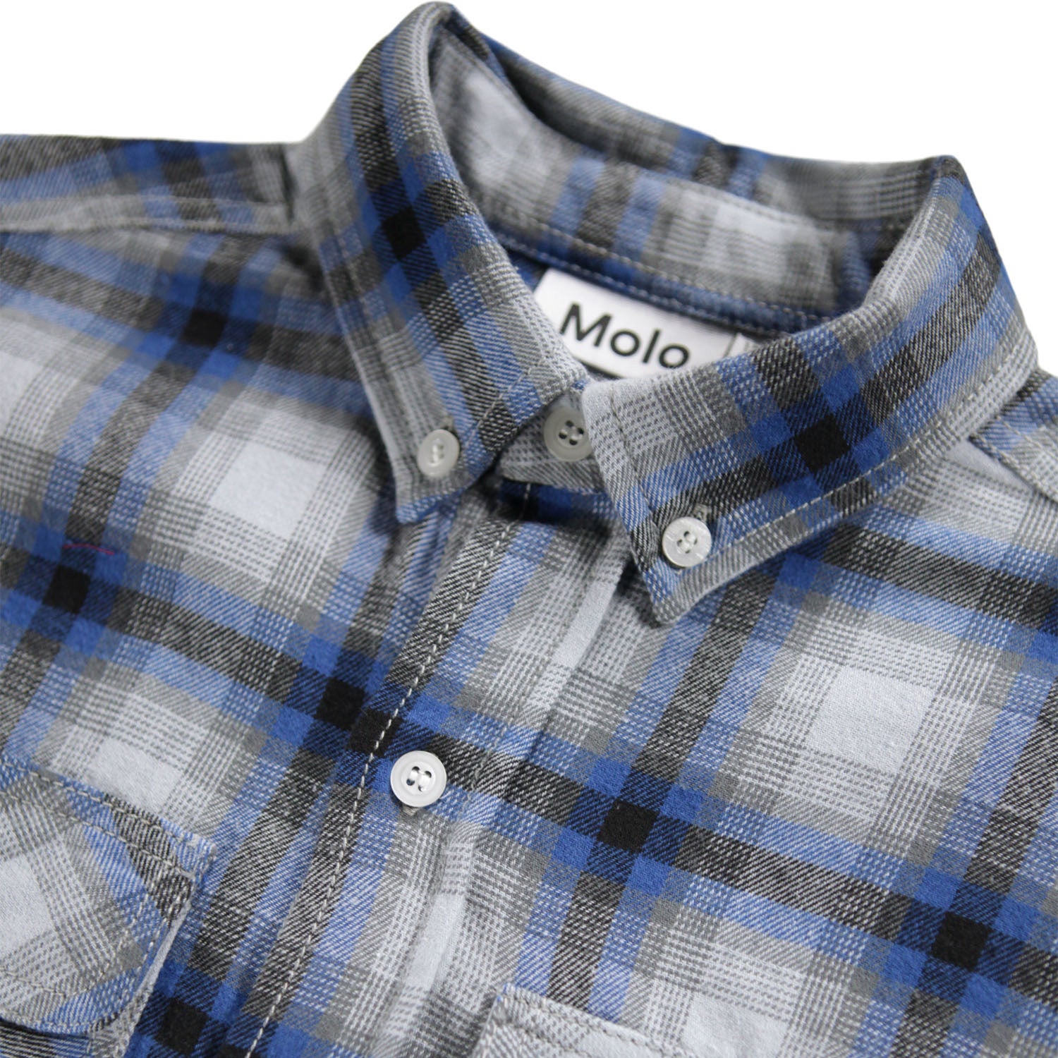 Molo Rozzy Long Sleeve Shirt - Moon Blue Check