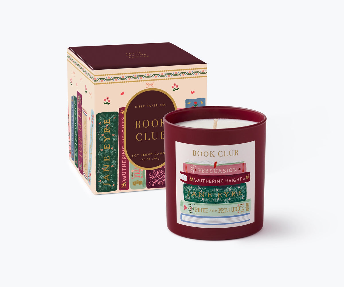 Rifle Paper Co. 9.5 oz Glass Candle - Ladies Night Book Club
