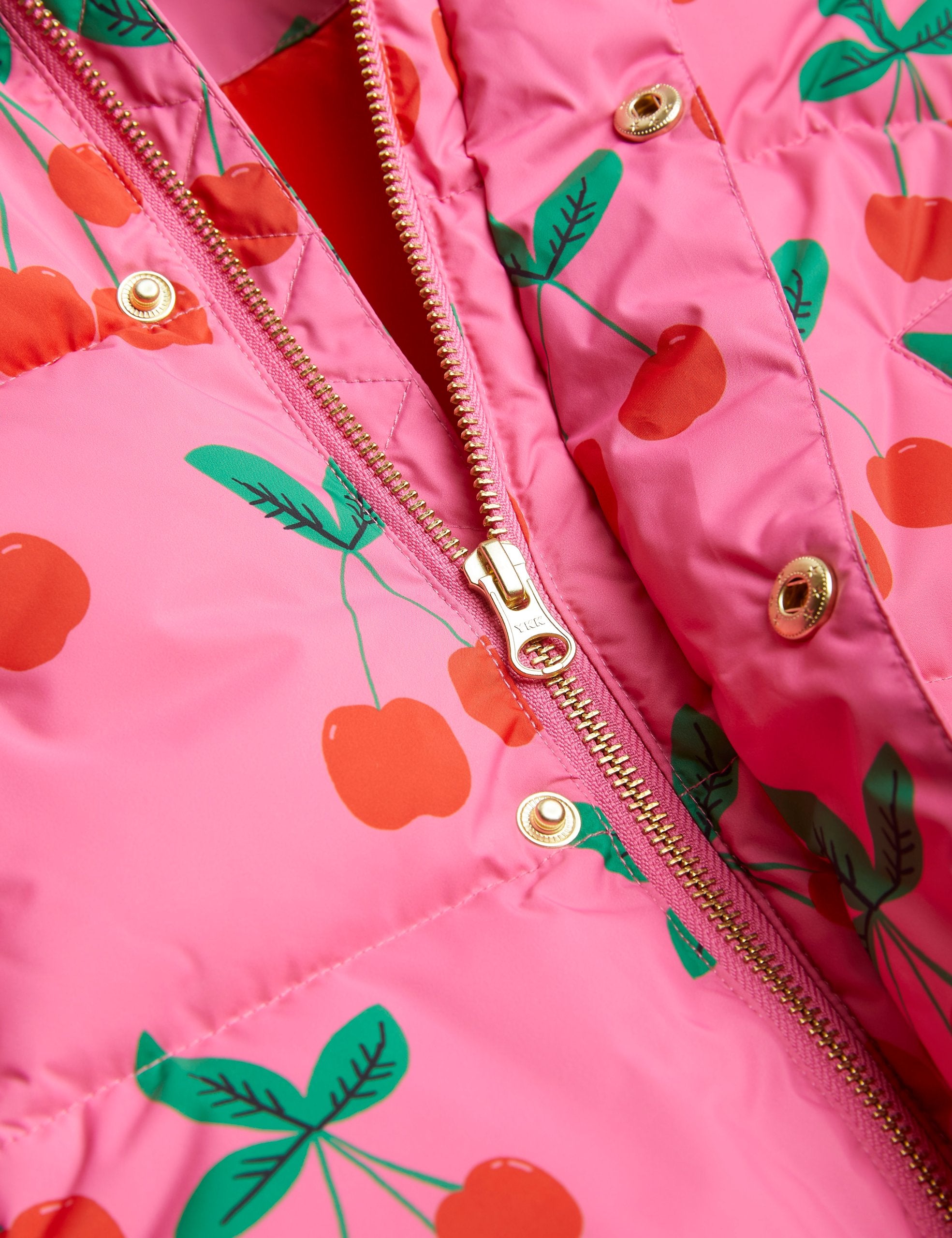 Mini Rodini Cherries Aop Puffer Jacket - Pink