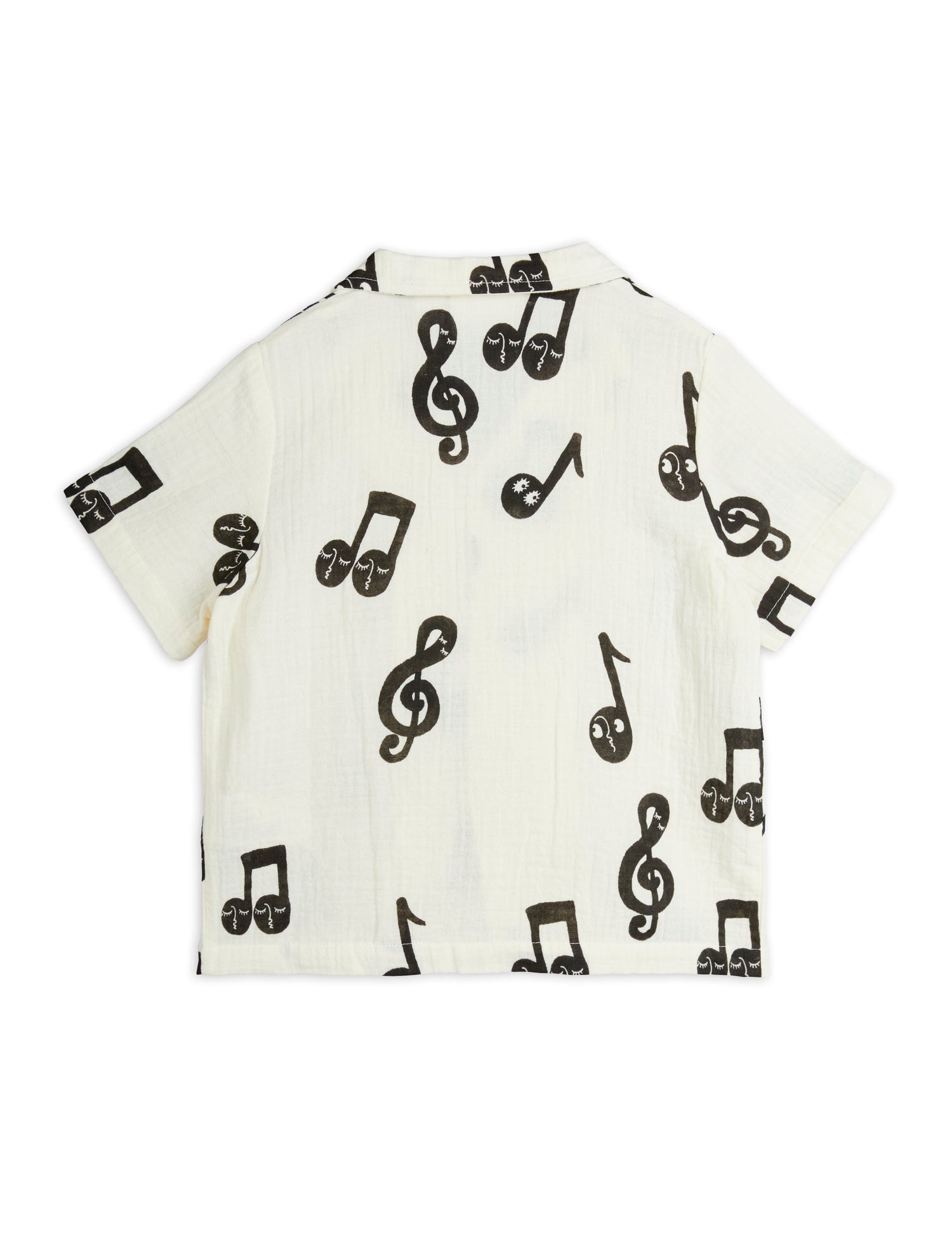 Mini Rodini Note AOP Muslin Short Sleeve Shirt
