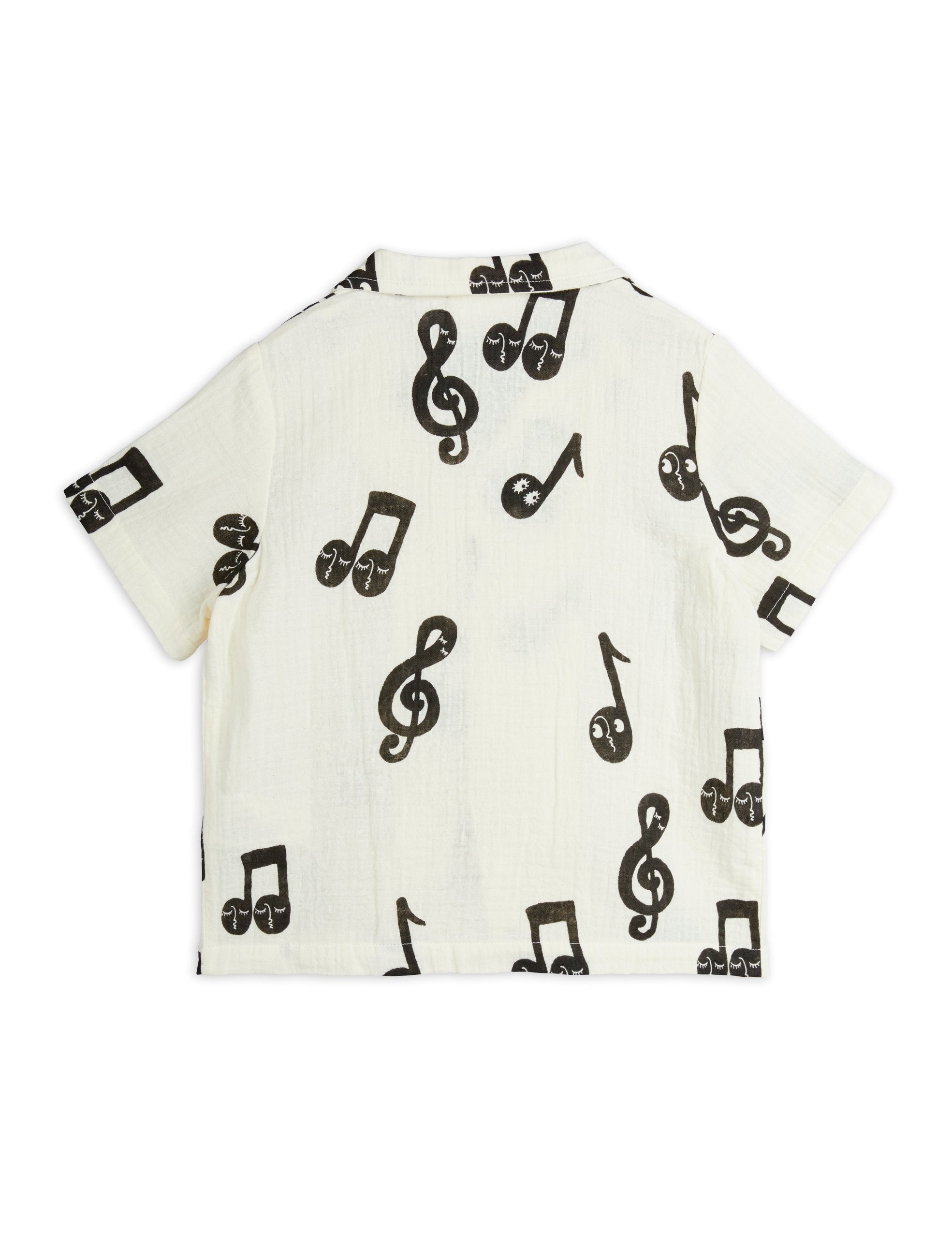 Mini Rodini Note AOP Muslin Short Sleeve Shirt