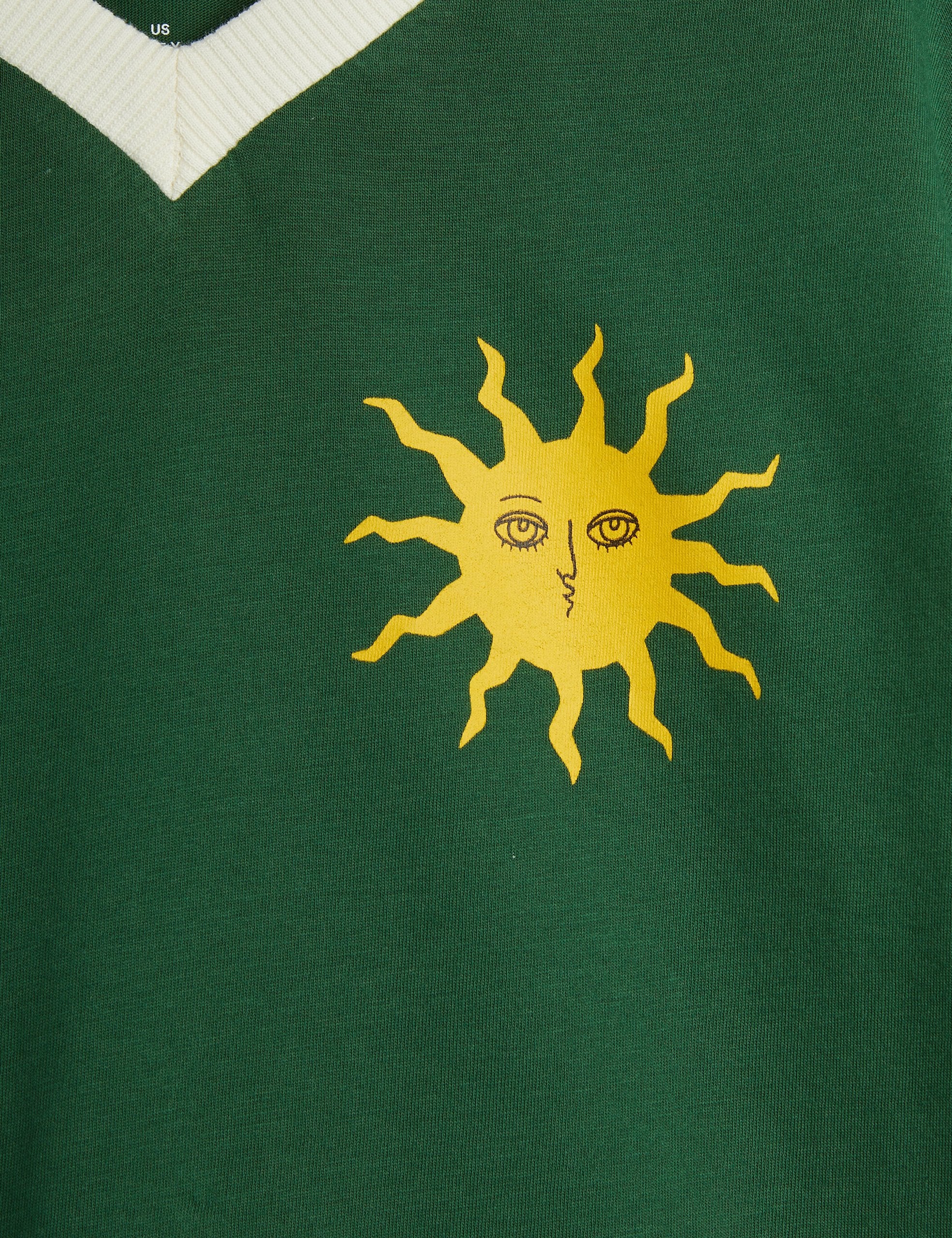 Mini Rodini Sun V-neck SP Short Sleeve Tee - Green