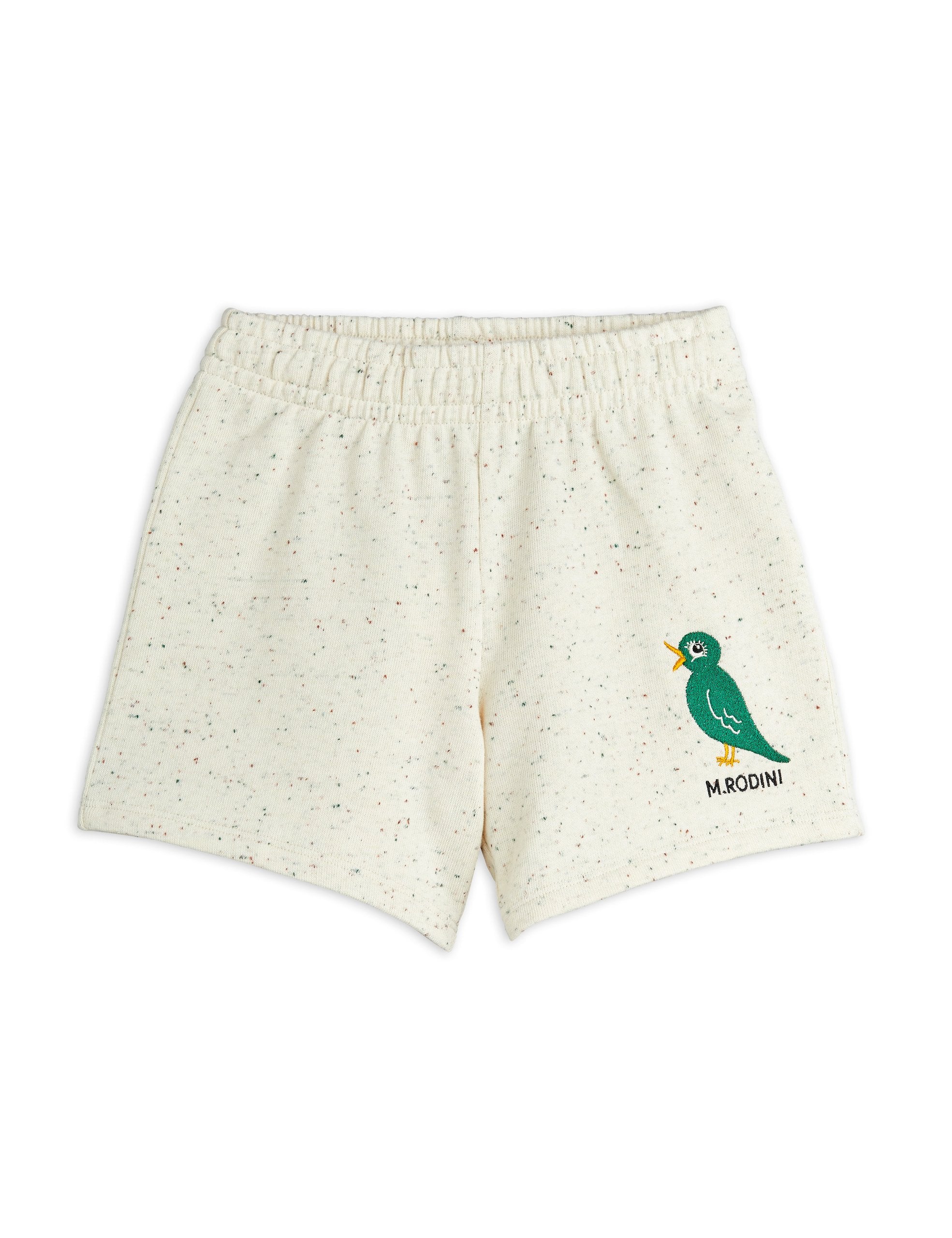 Mini Rodini Bird Embroidery Neps Sweatshorts - Off White