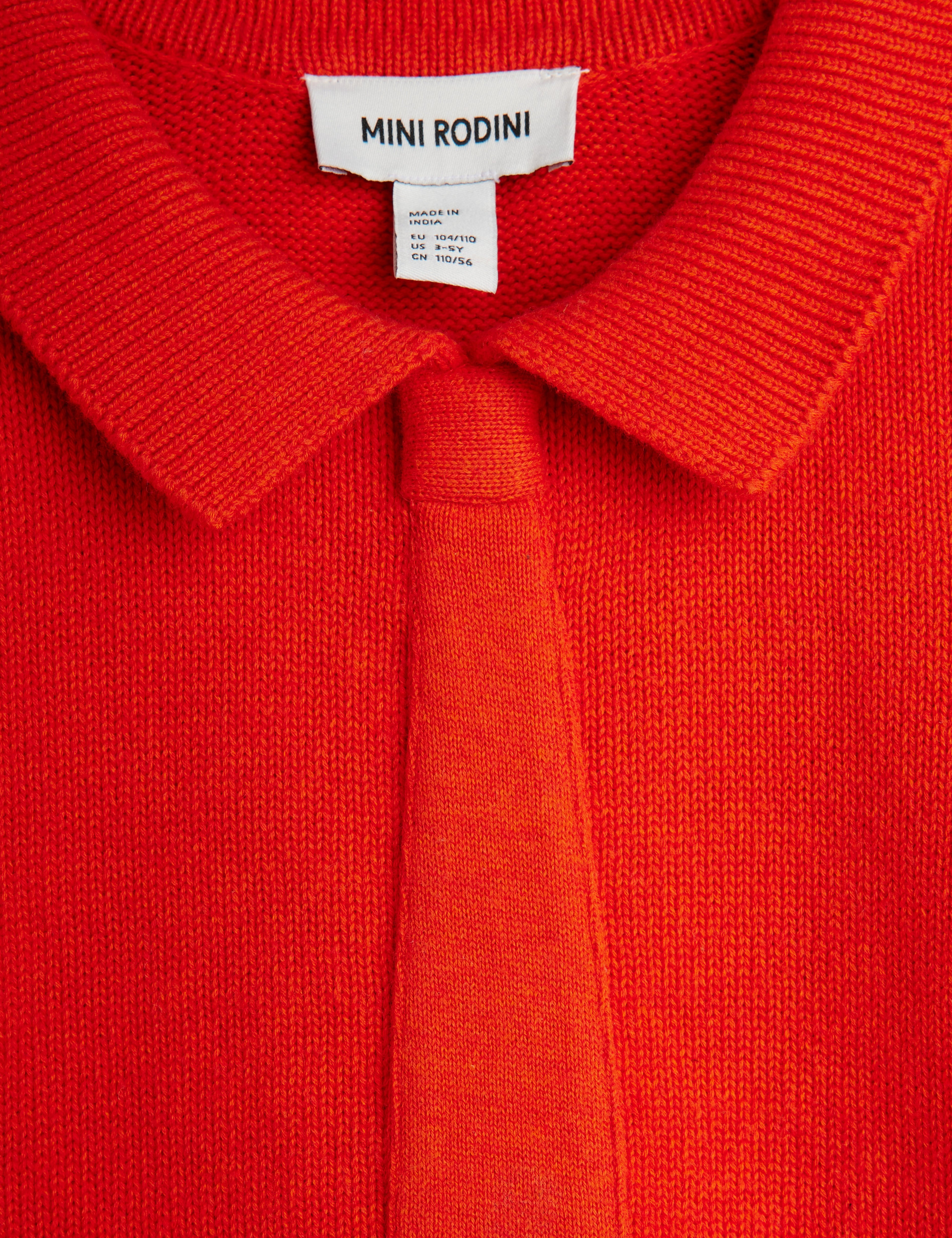 Mini Rodini Knitted Tie Sweater - Red