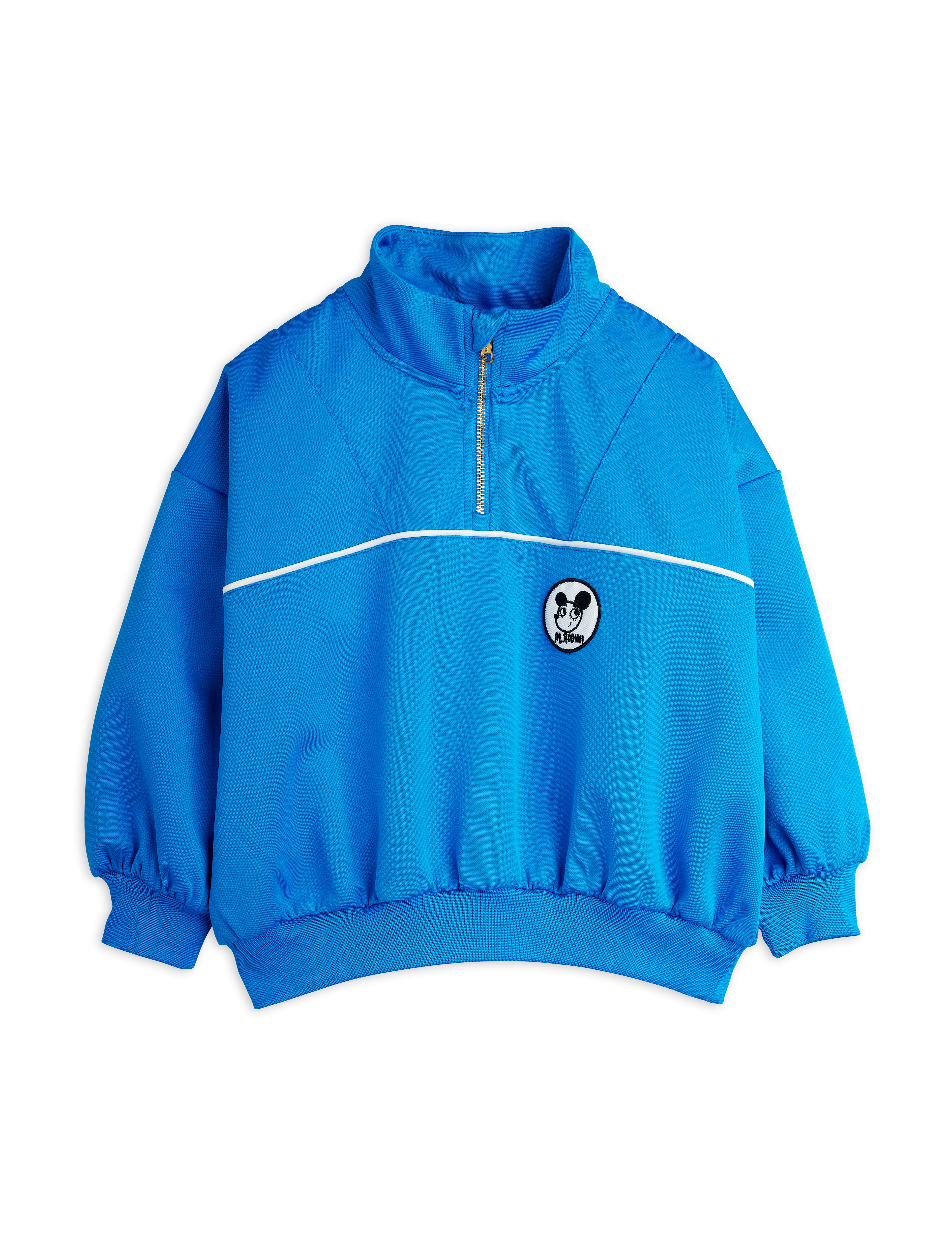 Mini Rodini Ritzratz Patch Half Zip Sweatshirt - Blue