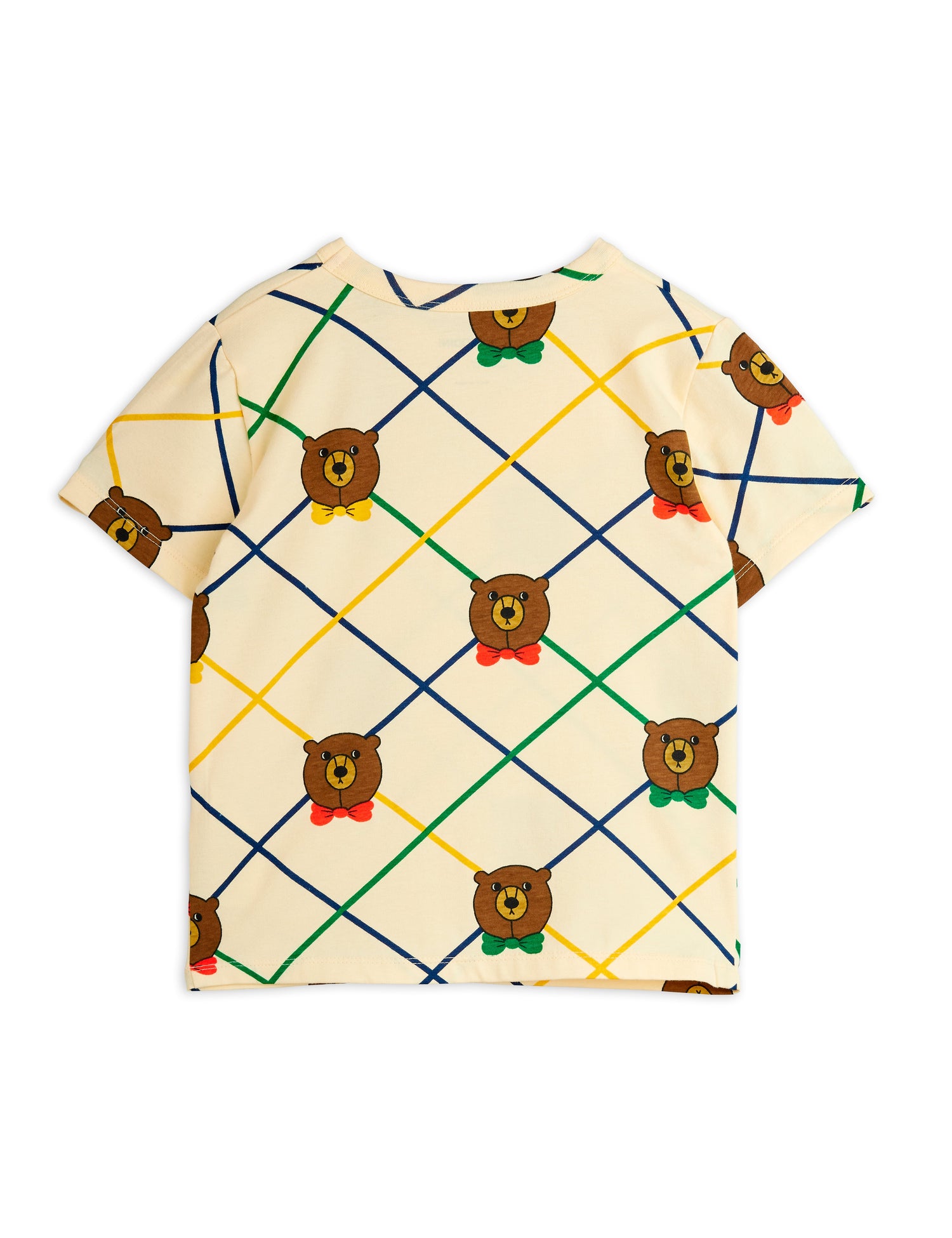 Mini Rodini Bear Check All Over Print Short Sleeve Tee -