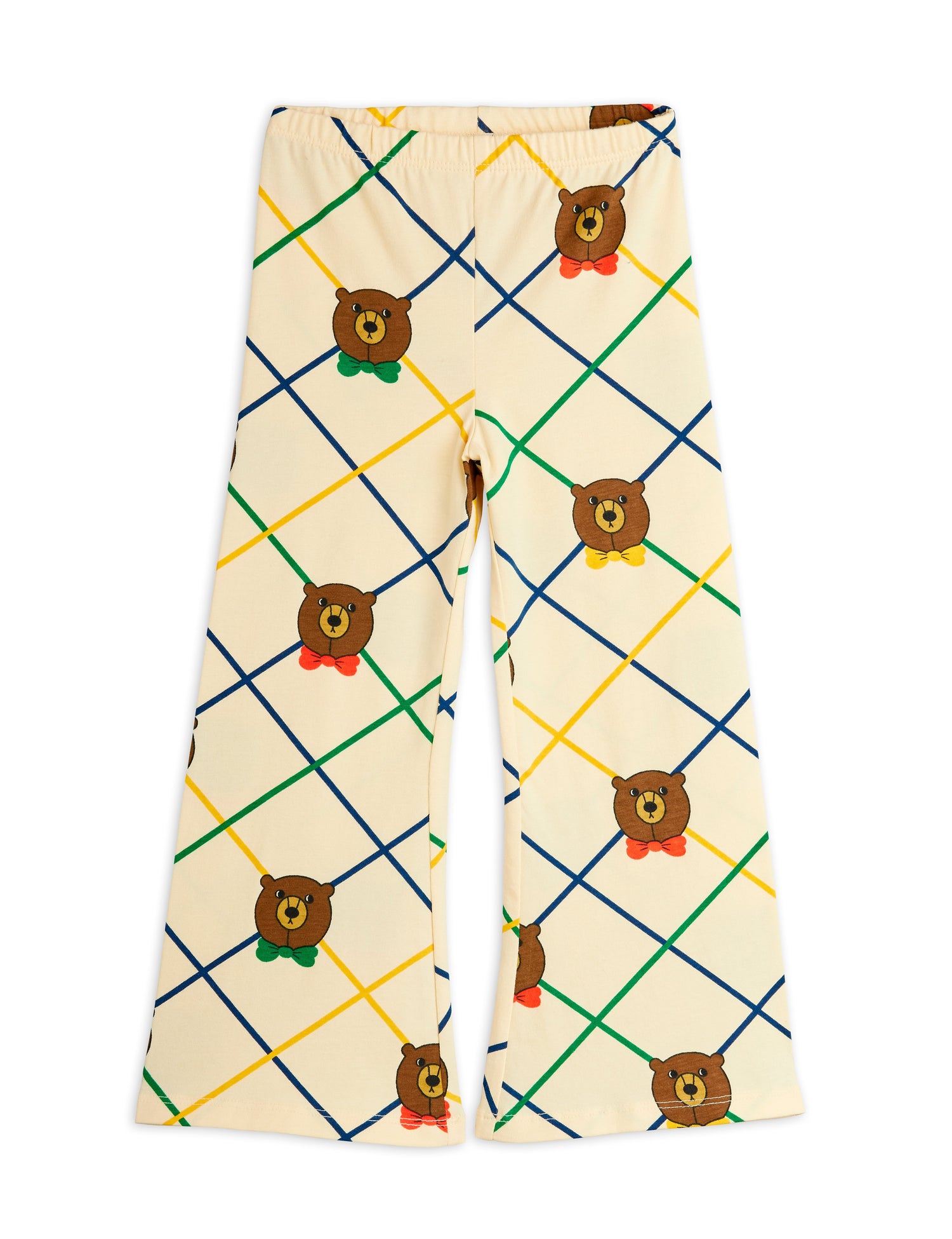 Mini Rodini Bear Check All Over Print Flared Trousers -