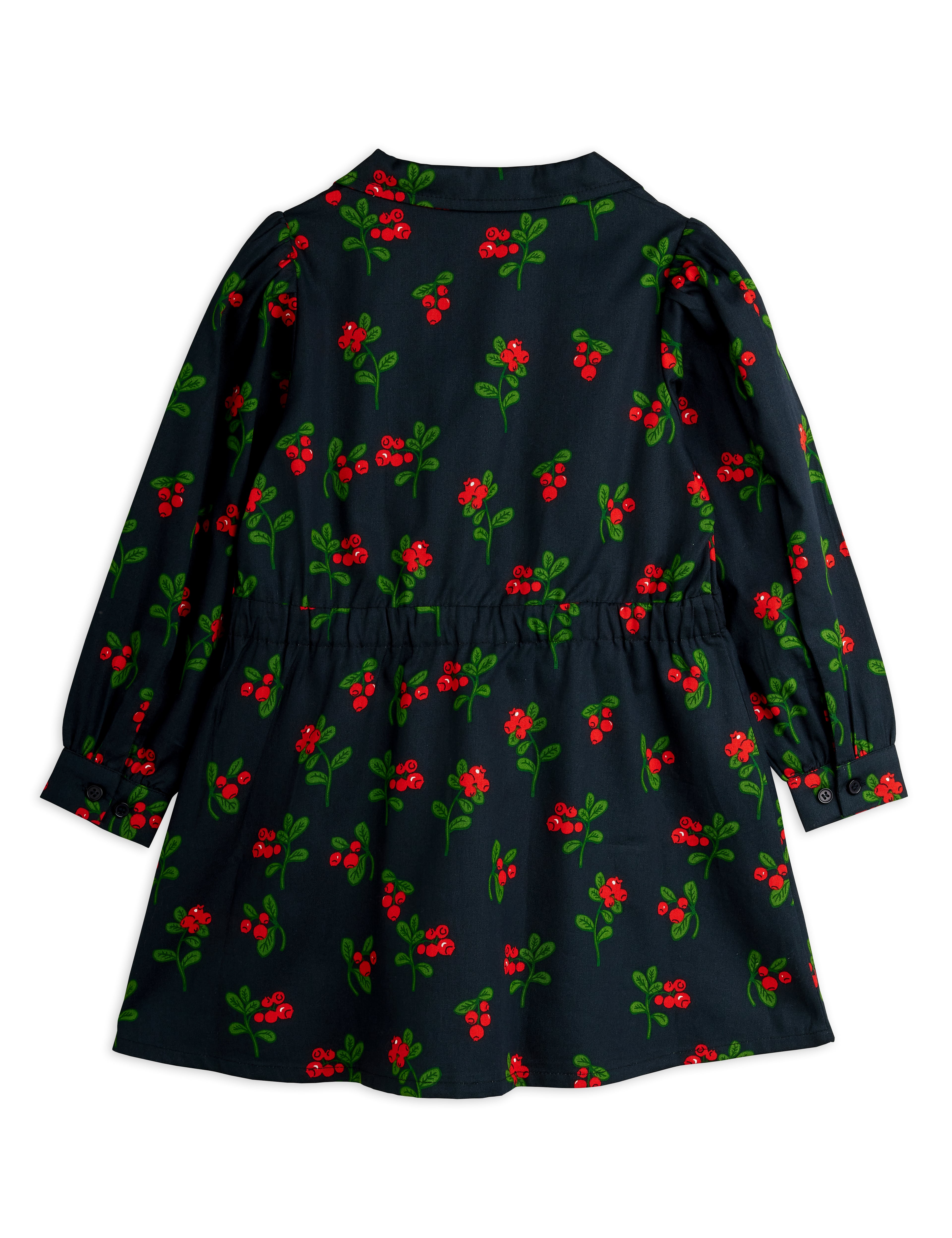 Mini Rodini Lingonberries All Over Print Woven Long Sleeve Dress