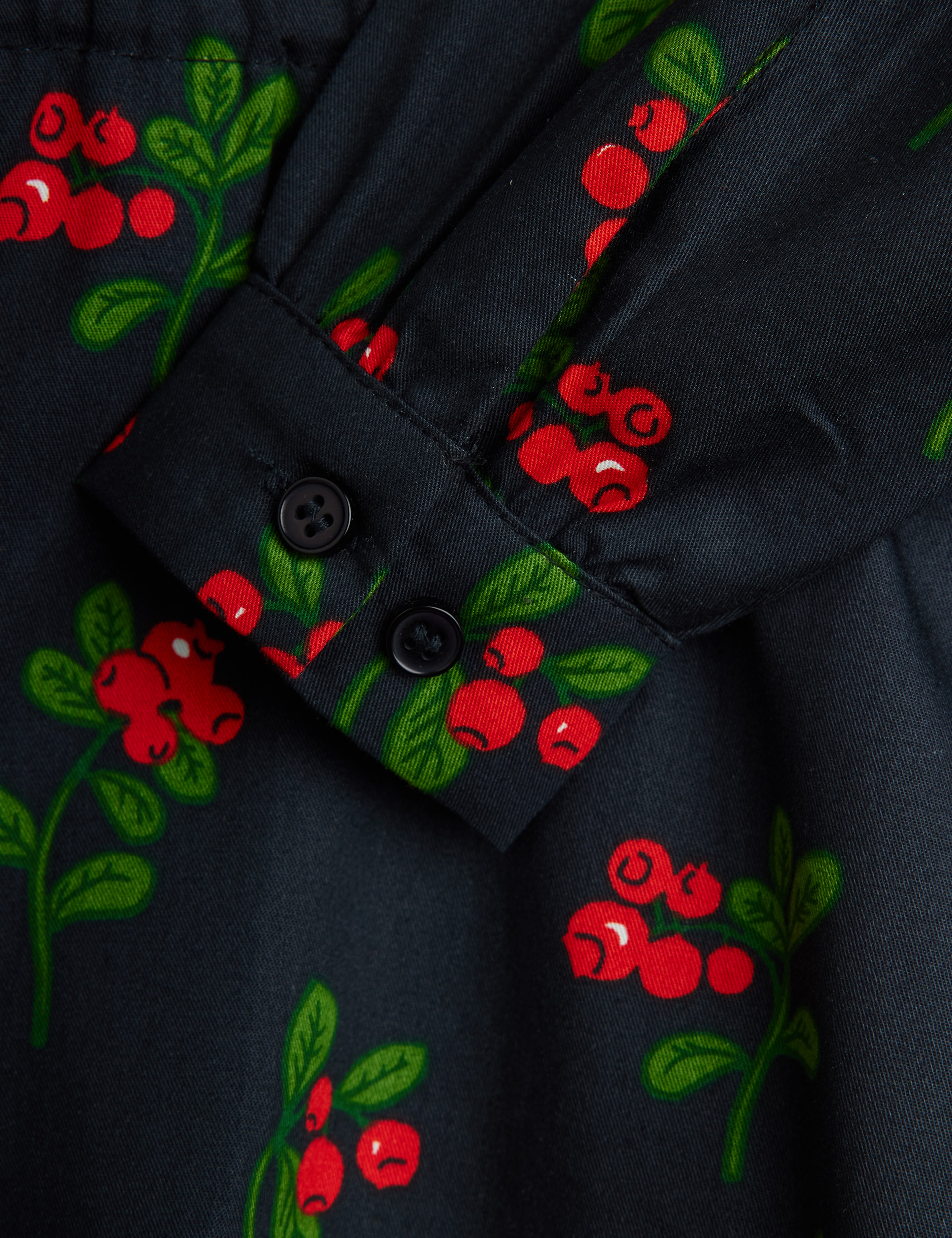 Mini Rodini Lingonberries All Over Print Woven Long Sleeve Dress