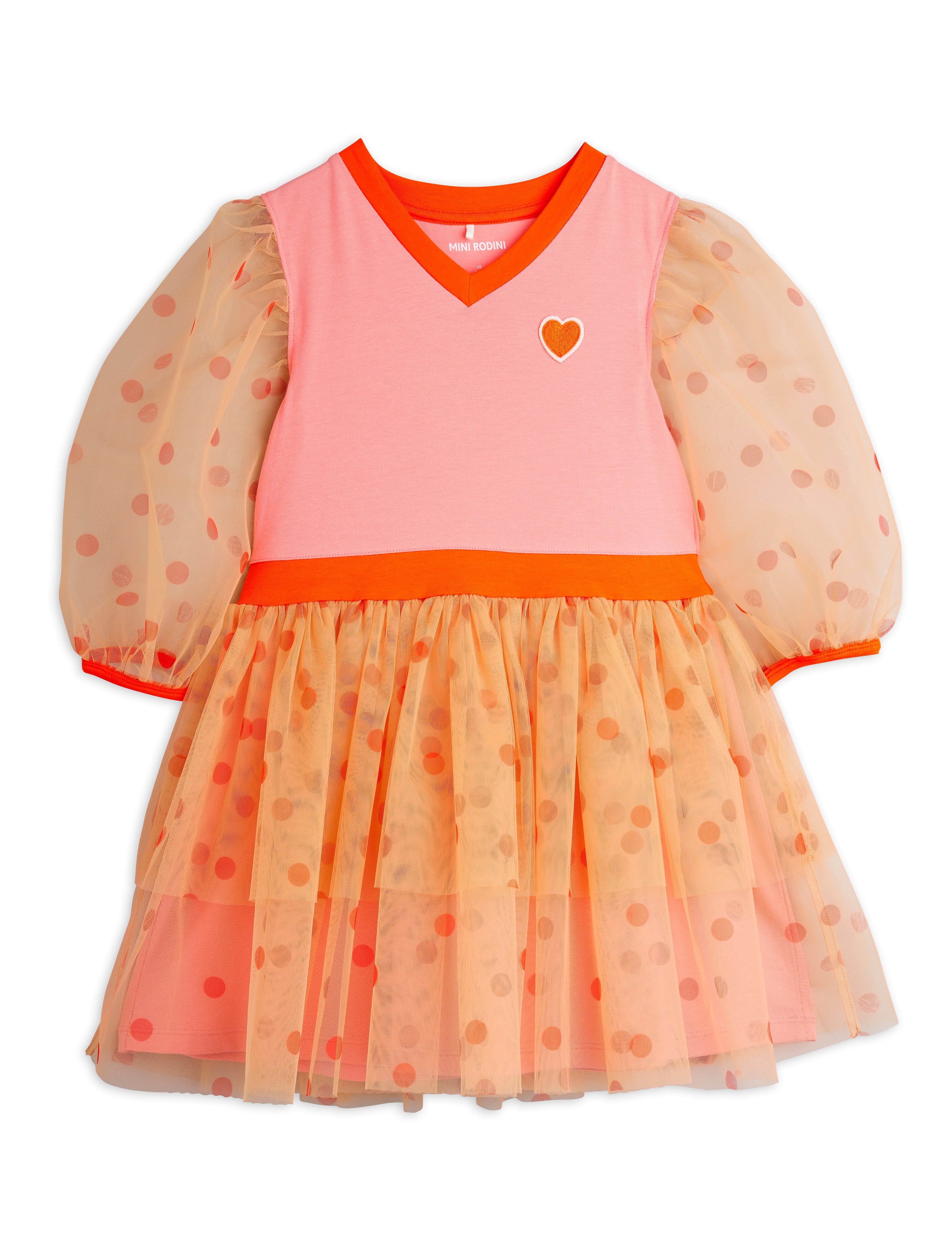 Mini Rodini Dotted Tulle Dress - Pink
