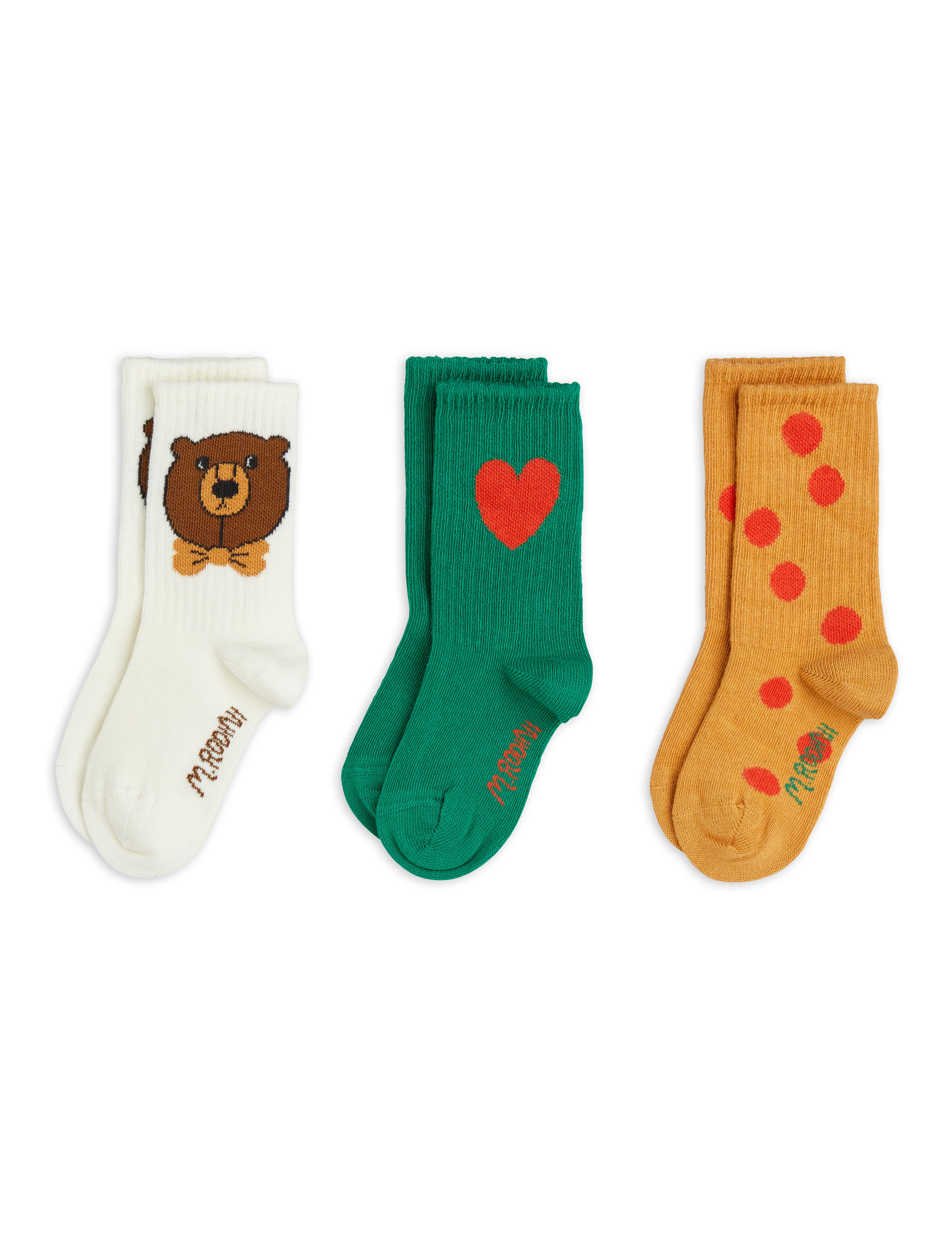 Mini Rodini Bear 3-Pack Socks - Multi