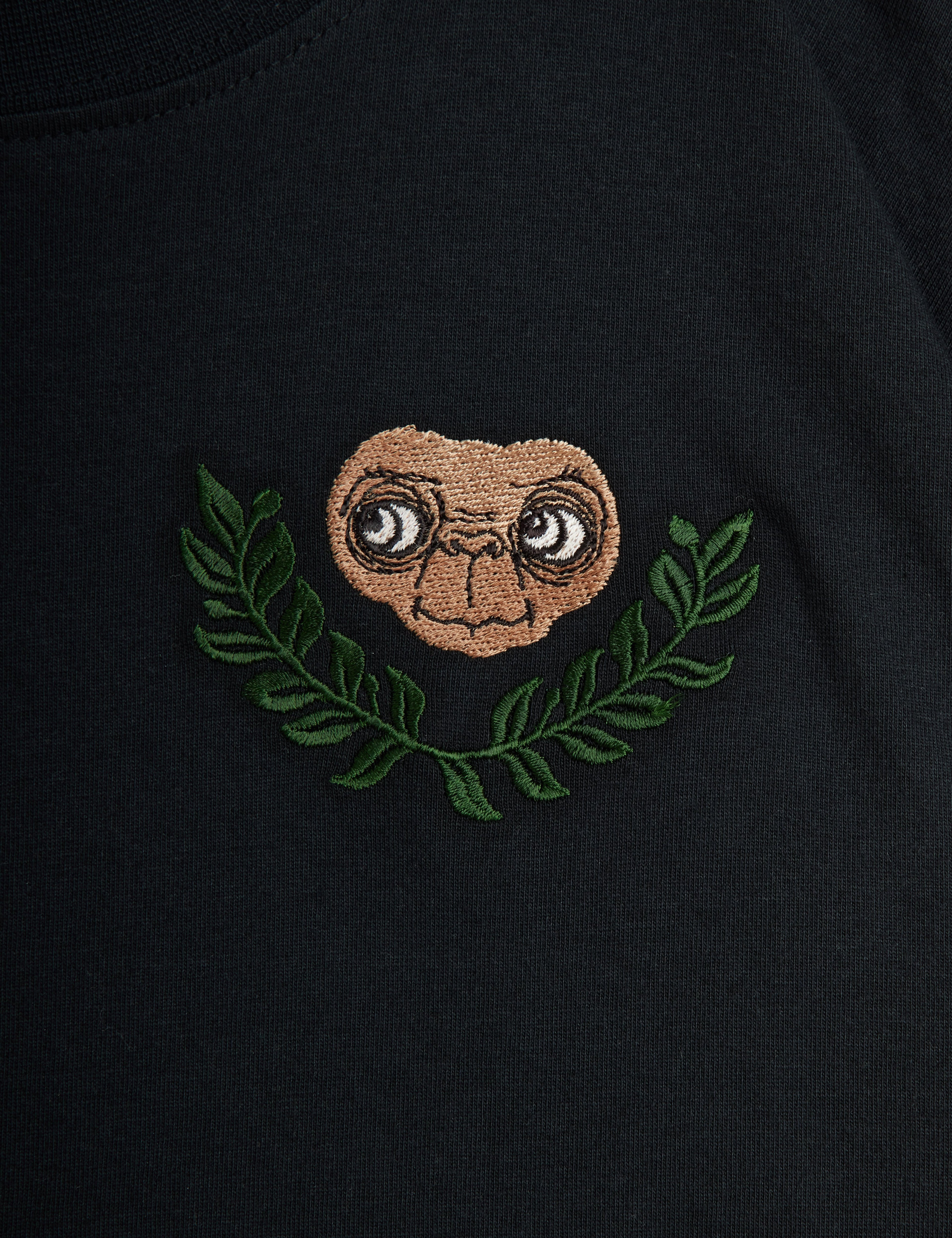 Mini Rodini E.T Embroidery Short Sleeve Tee - Black