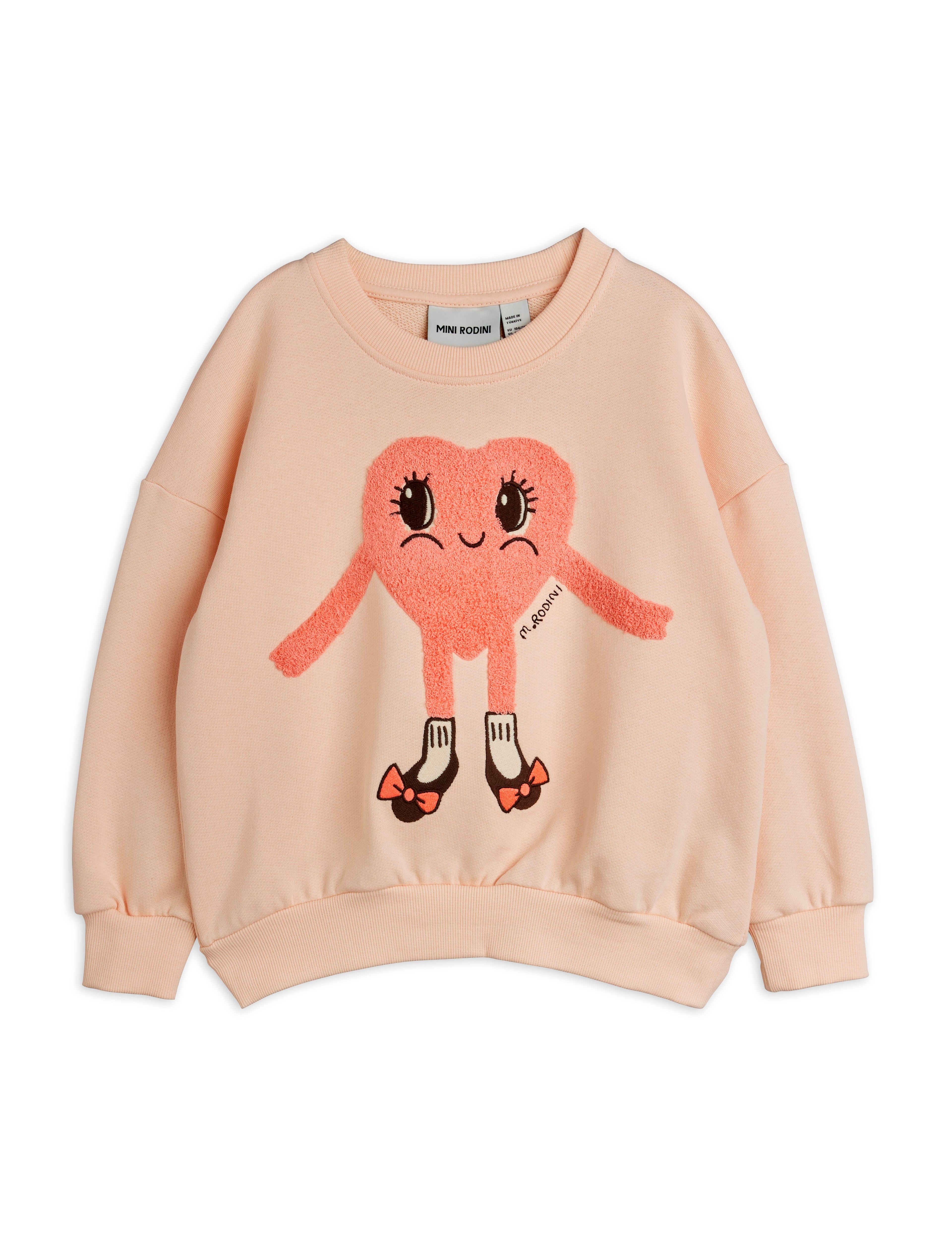Mini Rodini Hearts In Shoes Chenille Sweatshirt - Pink