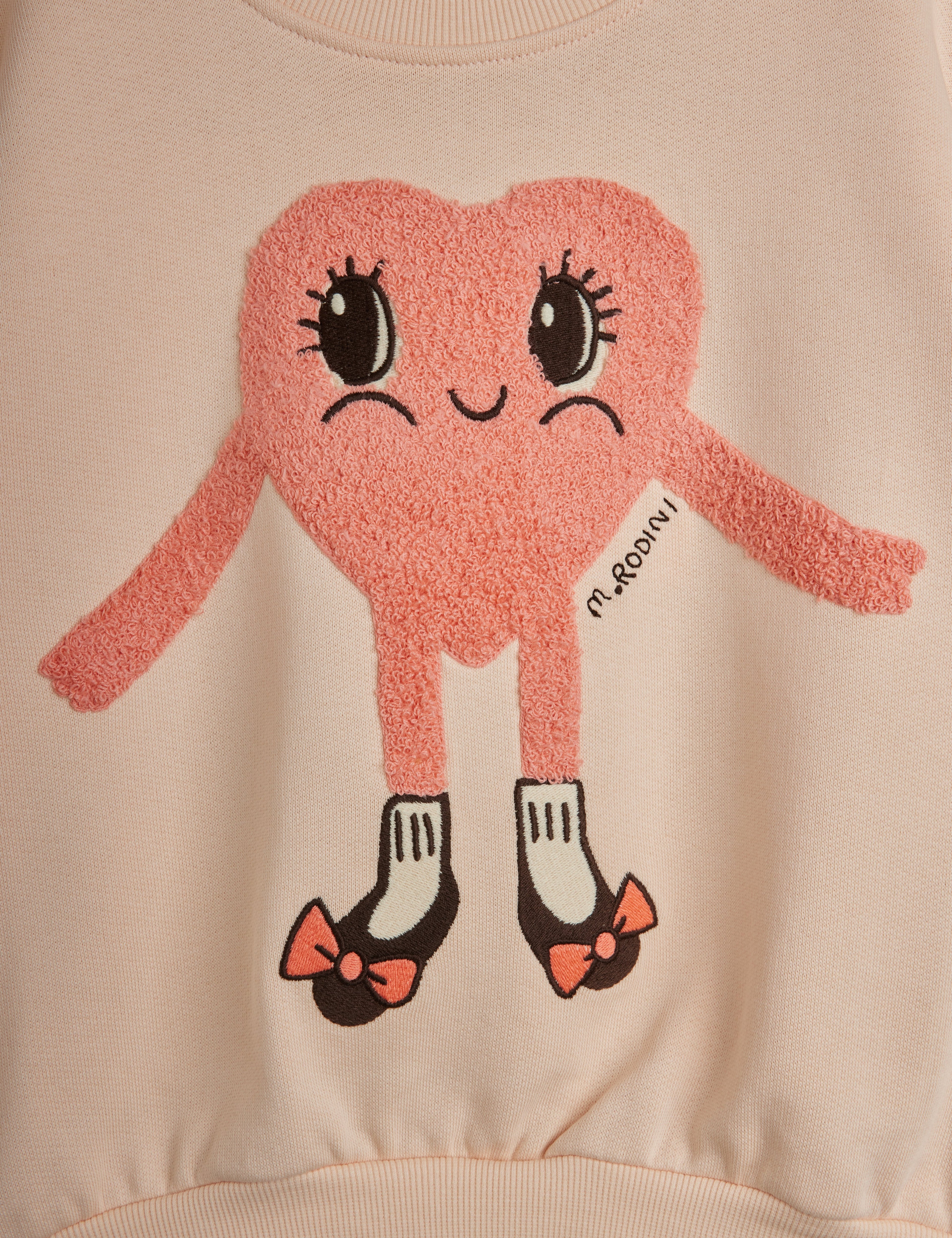 Mini Rodini Hearts In Shoes Chenille Sweatshirt - Pink