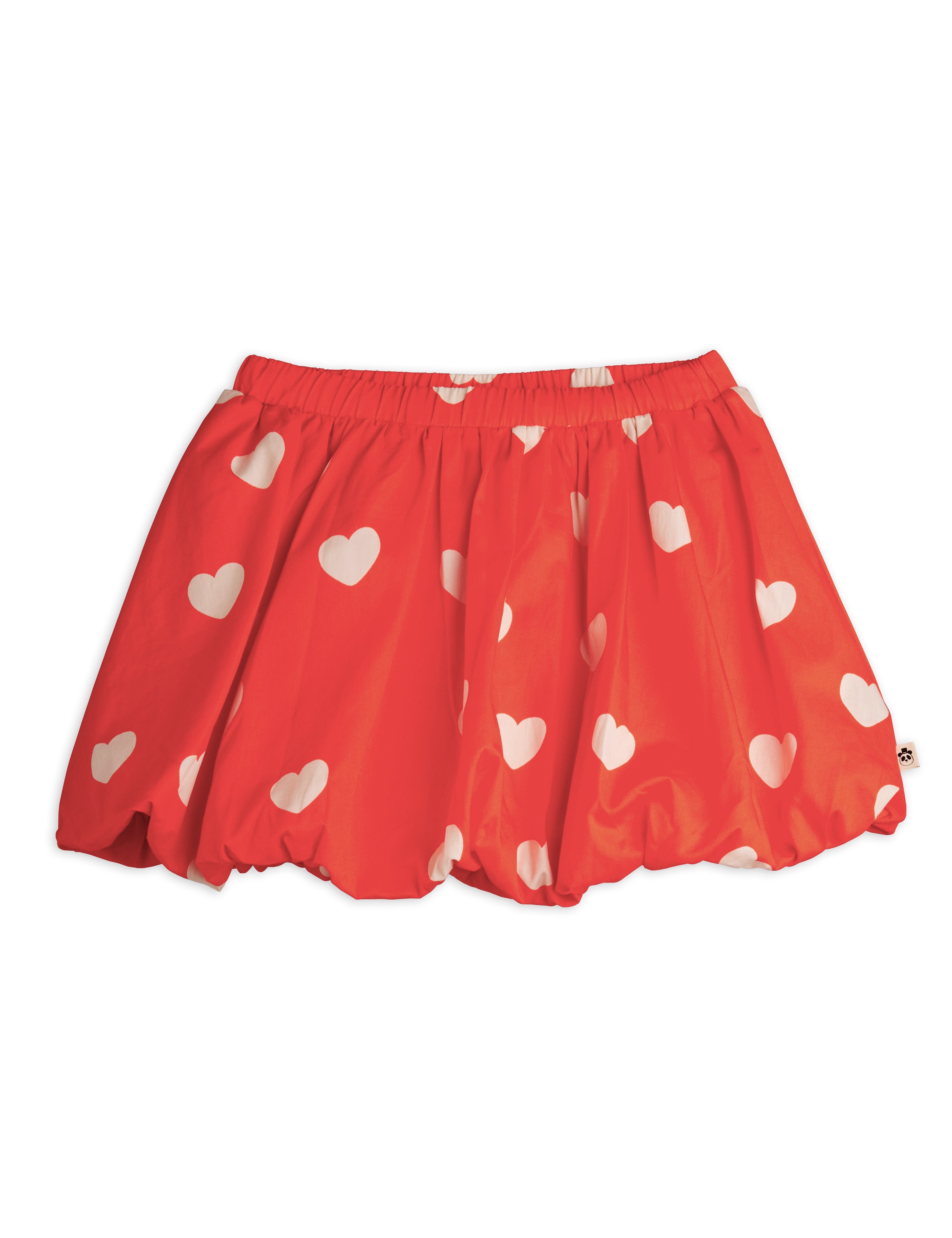 Mini Rodini Hearts All Over Print Woven Balloon Skirt - Red