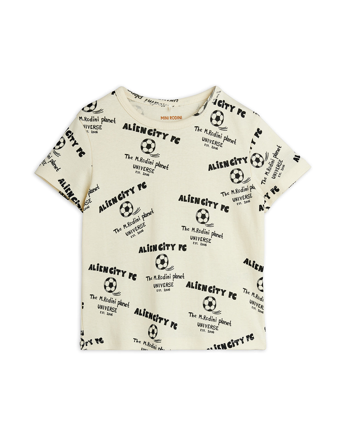 Mini Rodini Alien City AOP Short Sleeve Tee - White