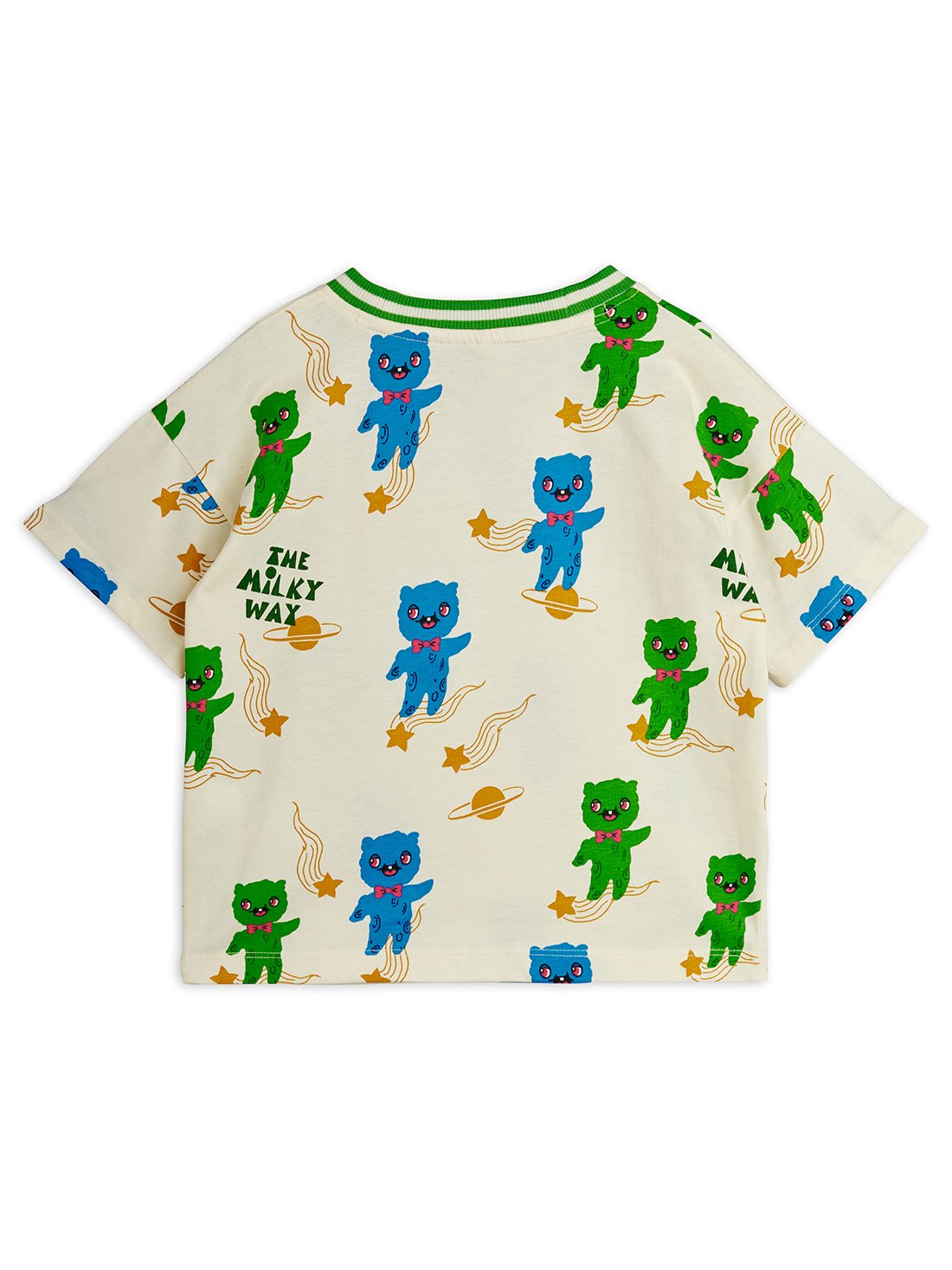 Mini Rodini Aliens All Over Print Short Sleeve Tee - Off White