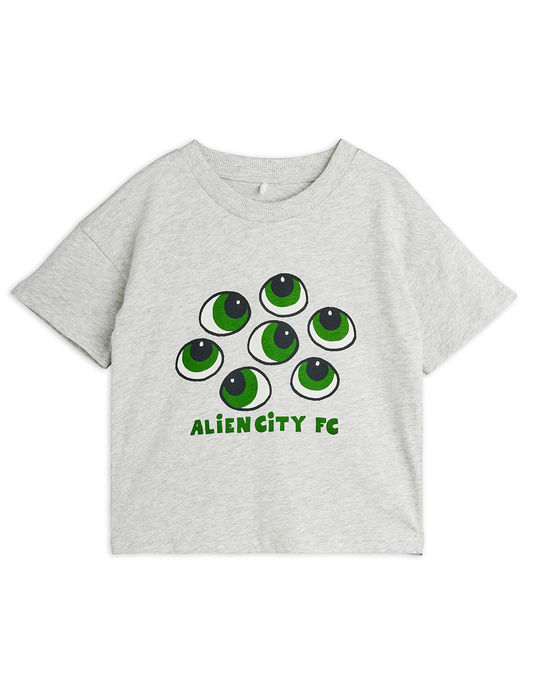 Mini Rodini Eyes SP Short Sleeve Tee - Grey Melange