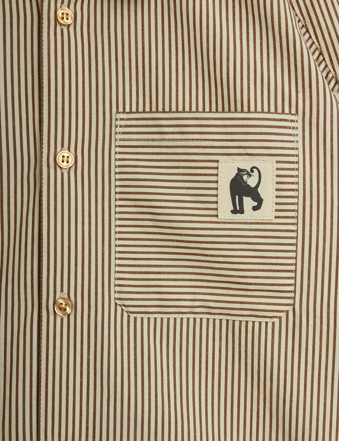 Mini Rodini Poplin Yd Long Sleeve Shirt - Brown