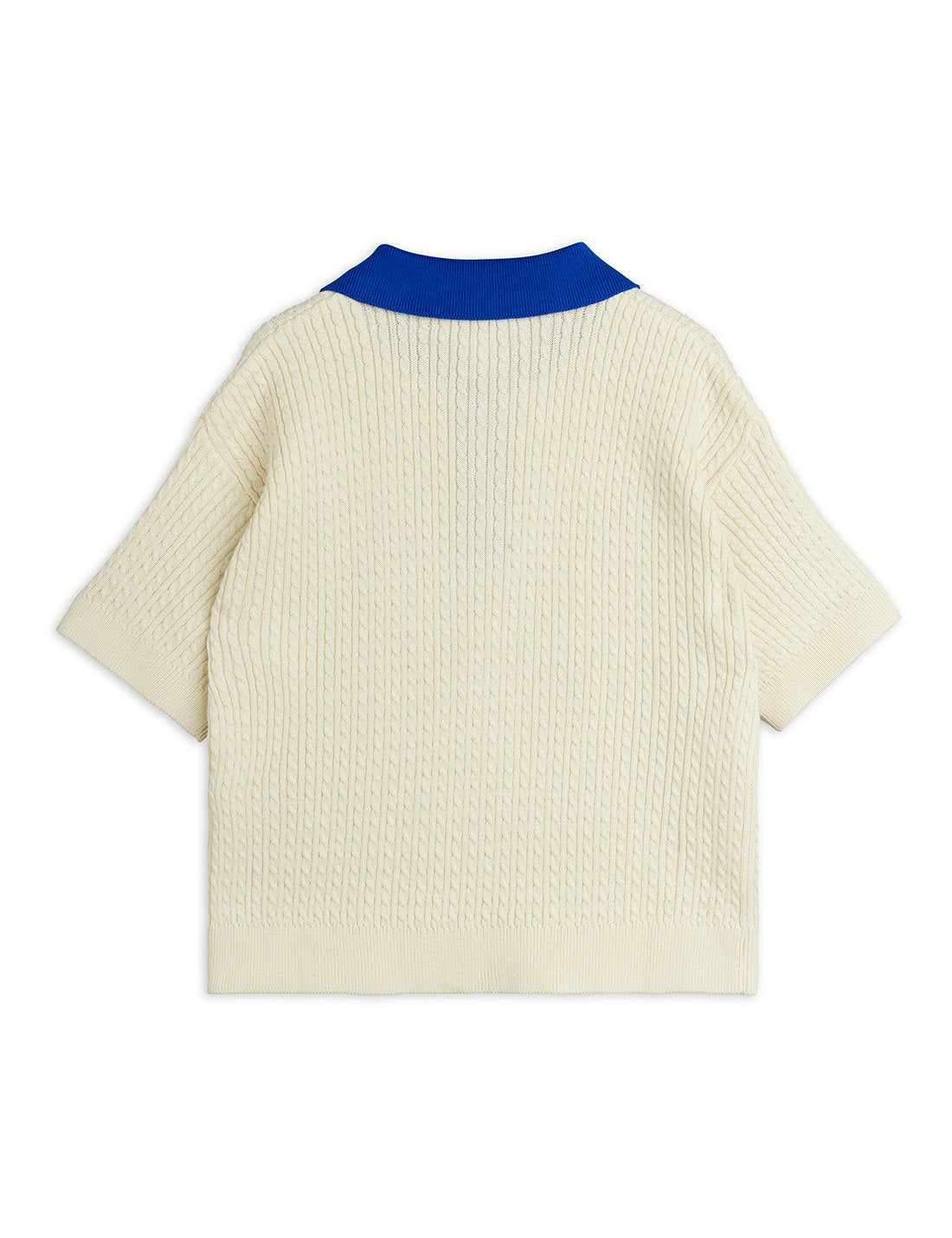 Mini Rodini Cable Knit Polo Shirt - Off White