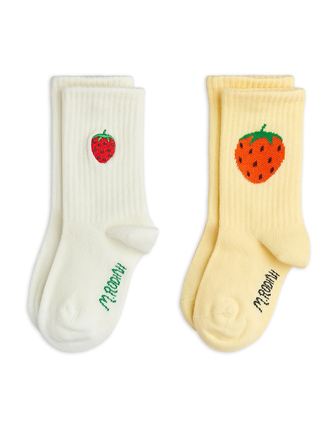 Mini Rodini Strawberry Embroidered 2-pack Socks
