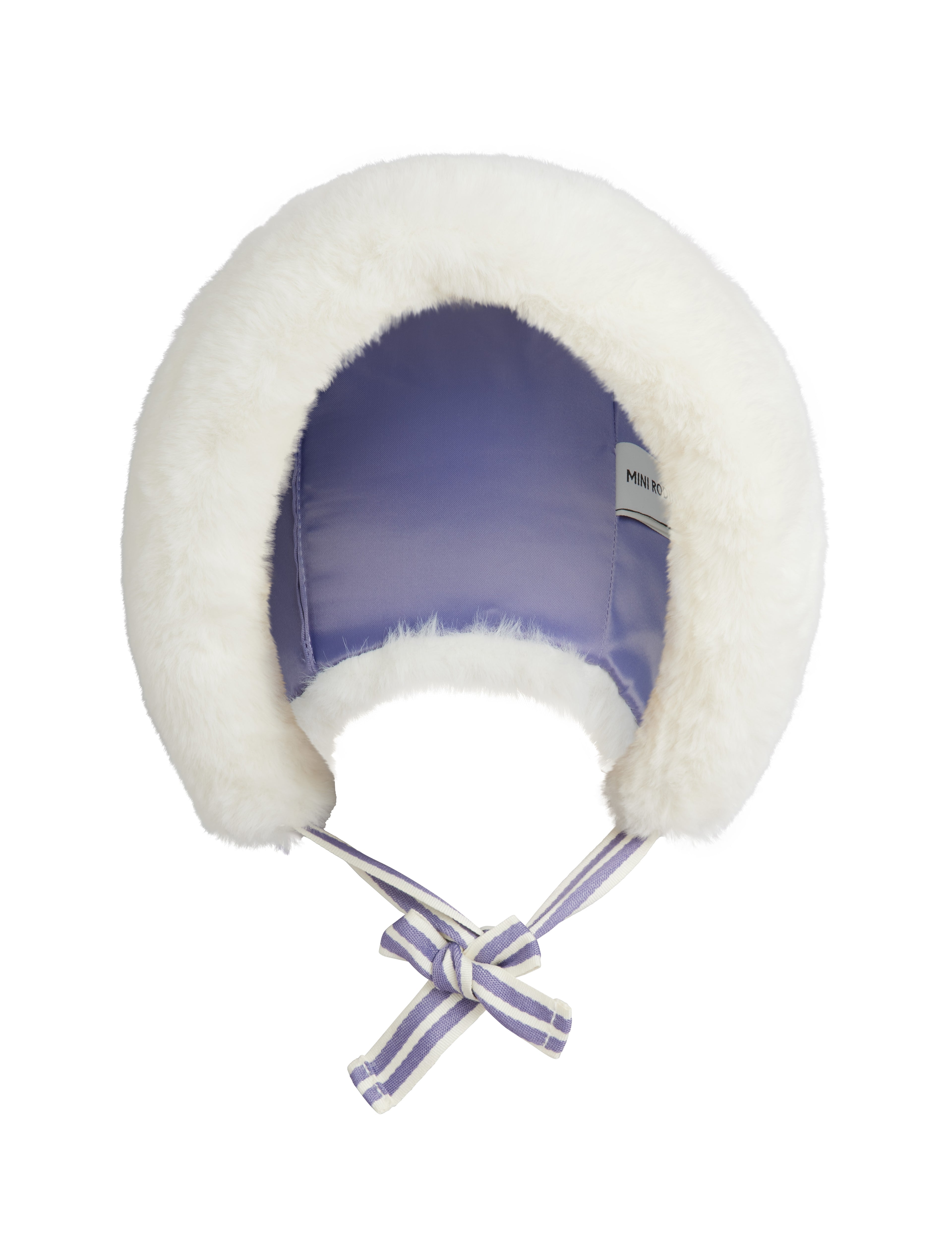 Mini Rodini Faux Fur Fold Up Hat - Off White