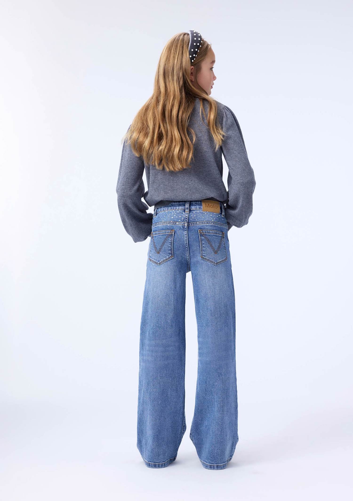 Molo Asta Girls Jeans - Rhinestone Denim