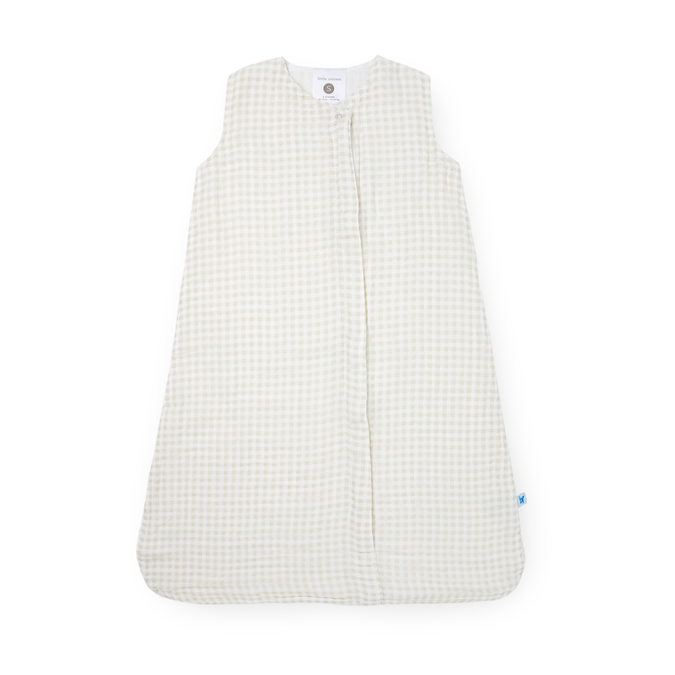 Little Unicorn Cotton Muslin Sleep Bag - Tan Gingham