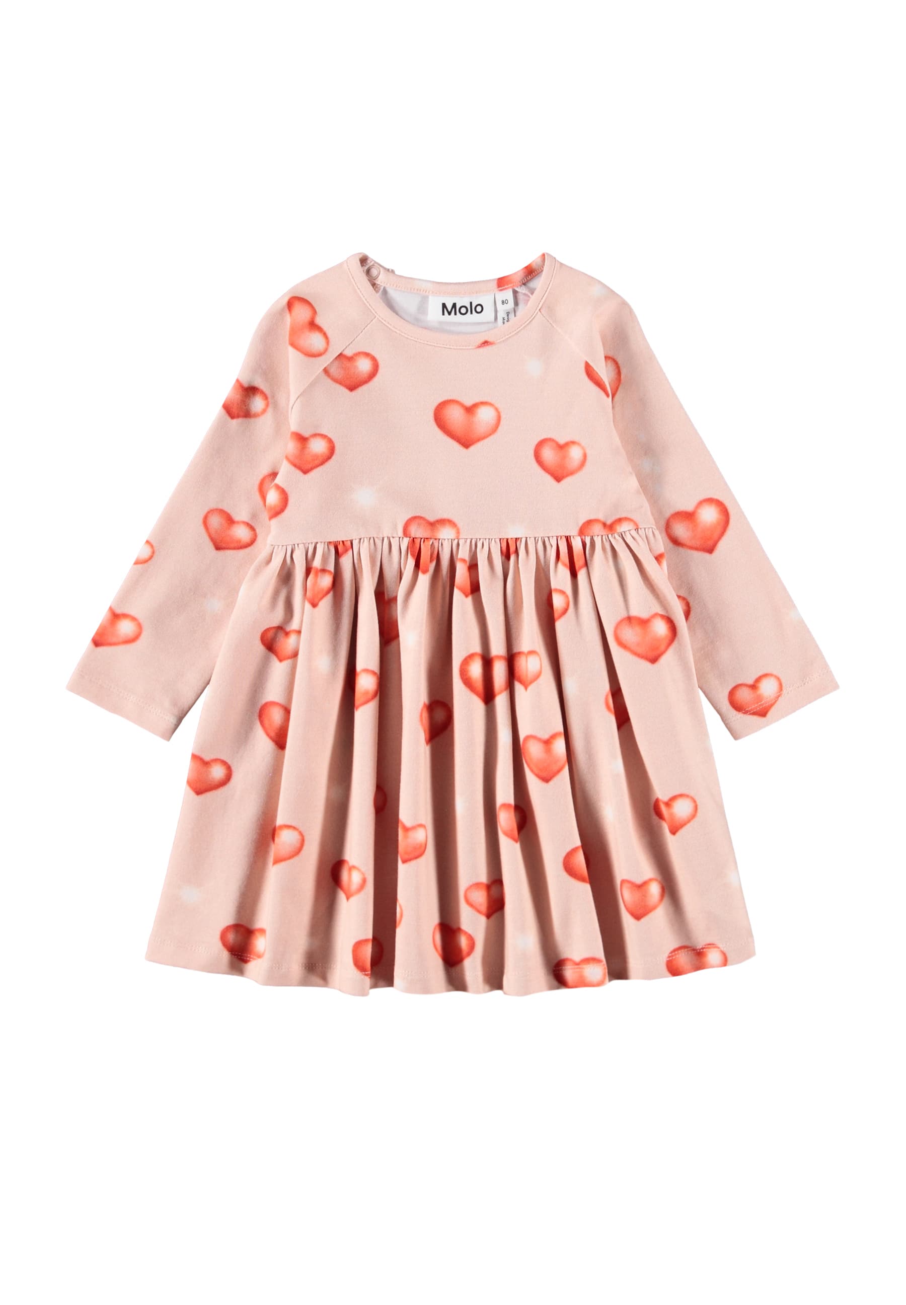Molo Charmaine Long Sleeve Dress - Airbrush Hearts