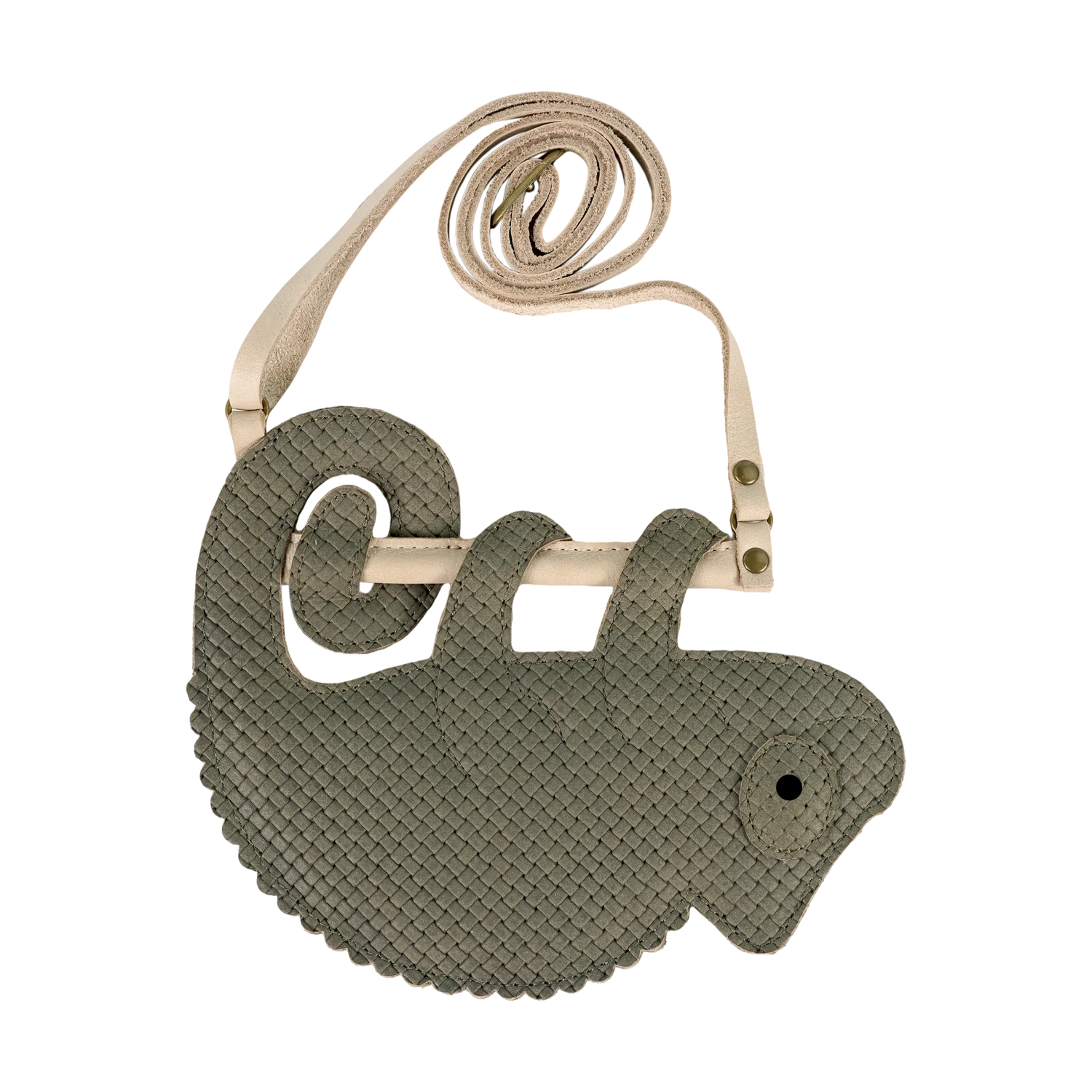 Donsje Merua Purse Chameleon - Stone Square Stamped Nubuck