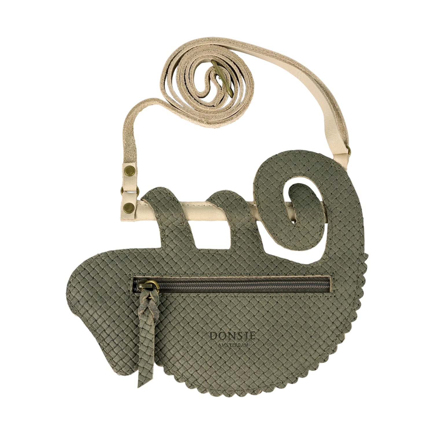 Donsje Merua Purse Chameleon - Stone Square Stamped Nubuck