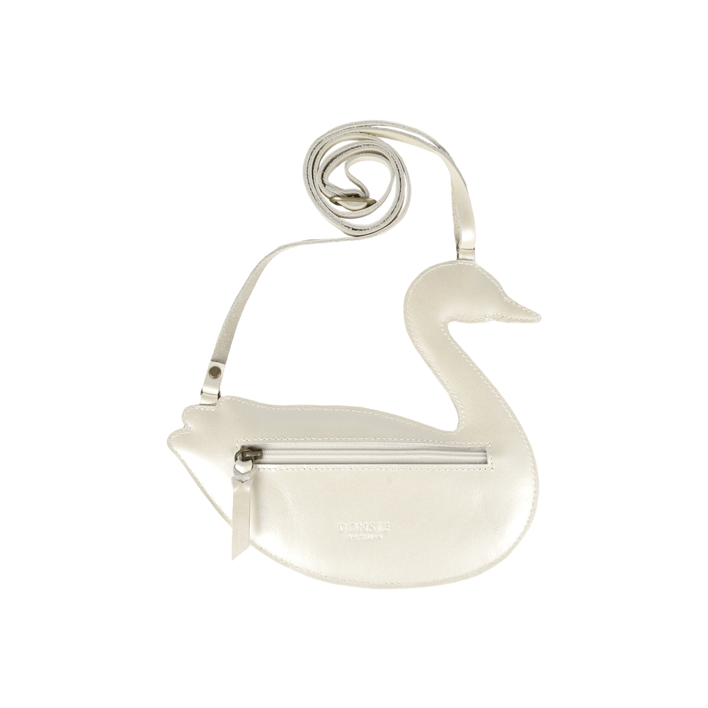 Donsje Chiem Purse | Swan - Off White Metallic Leather