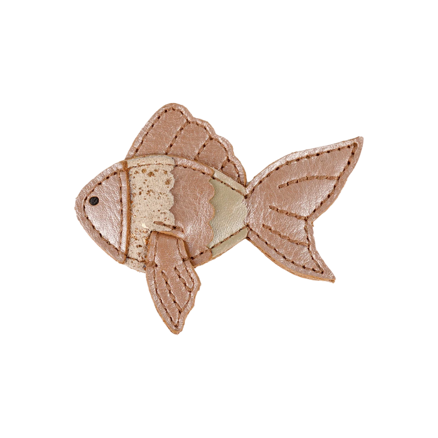 Donsje Gurt Hairclip Gold Fish - Clay Metallic Leather