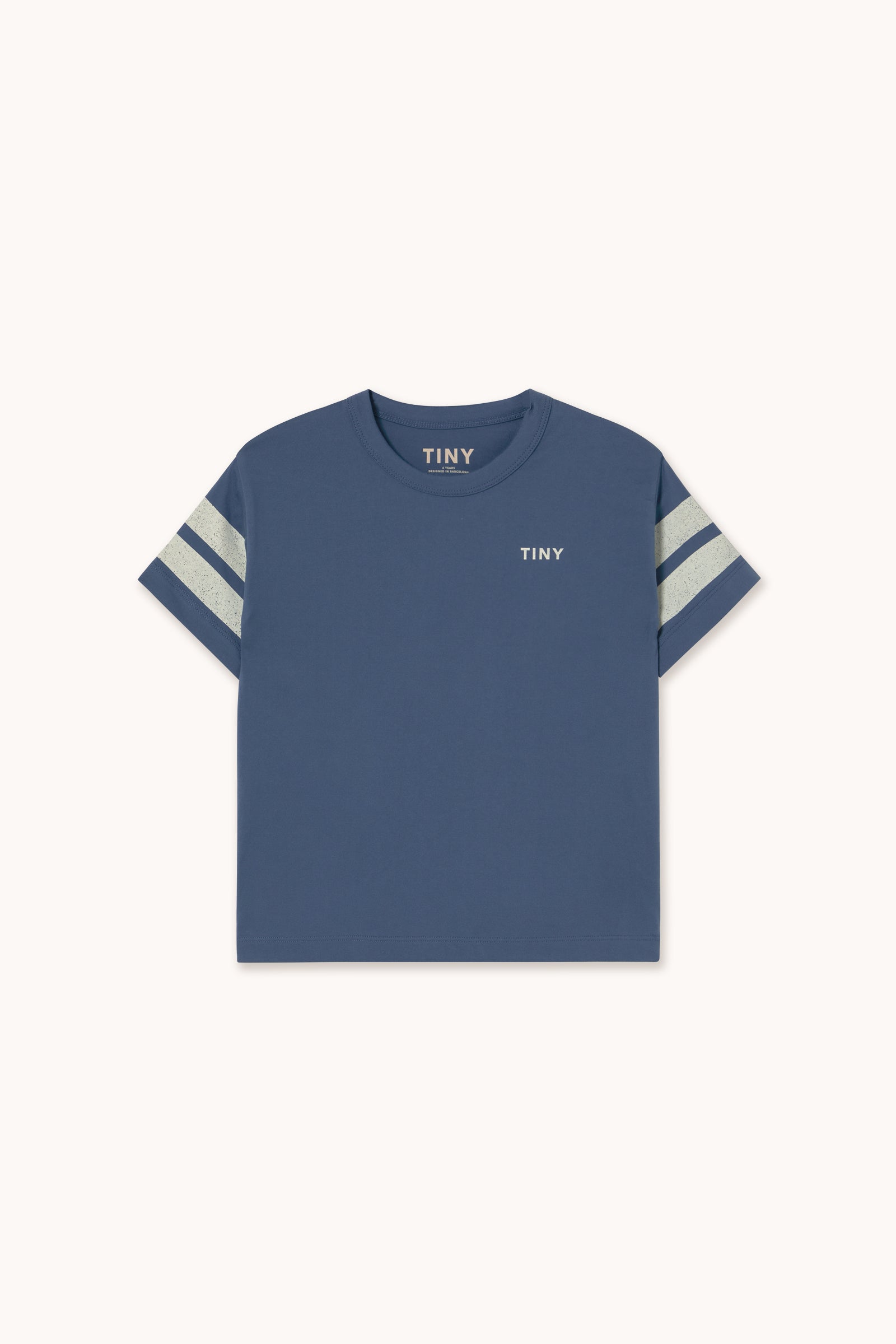 Tiny Cottons Stripes Logo Tee - Light Navy