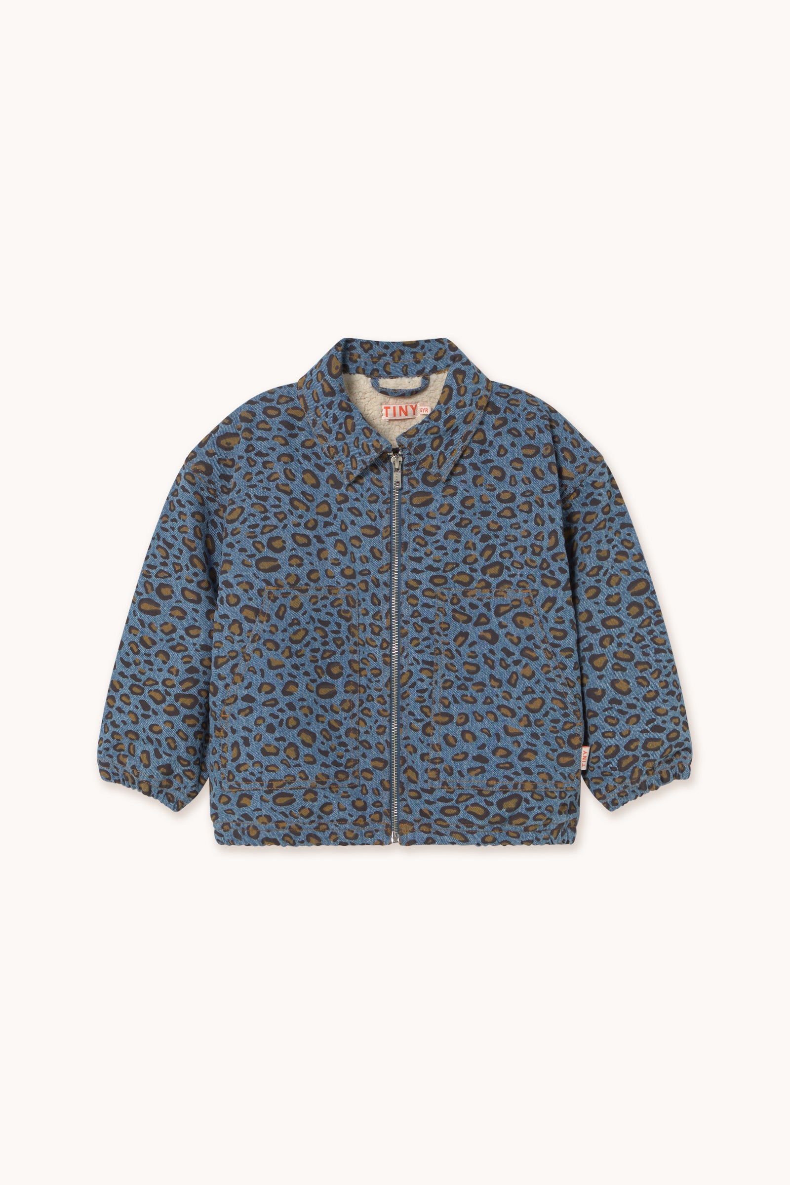 Tiny Cottons Animal Print Denim Jacket - Dark Blue