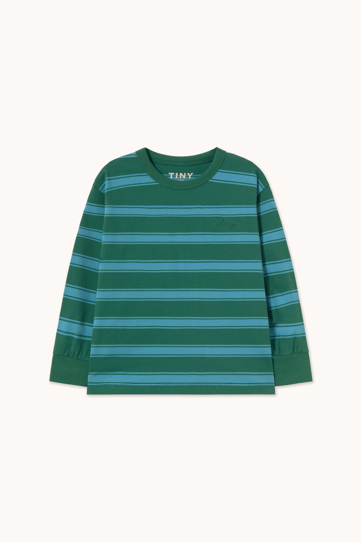 Tiny Cottons Retro Stripes Sleeve Tee - Dark Green